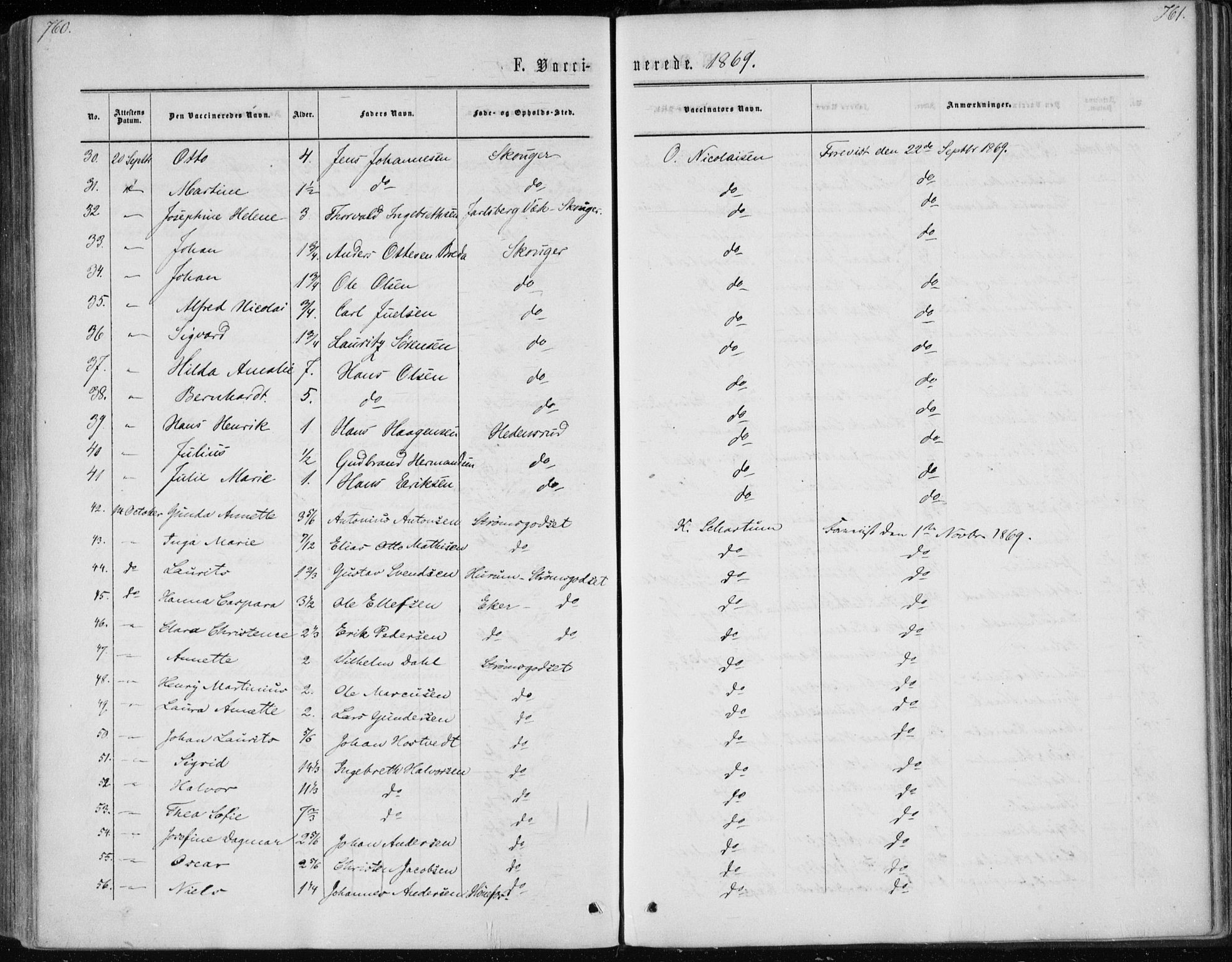 Skoger kirkebøker, AV/SAKO-A-59/F/Fa/L0004: Parish register (official) no. I 4, 1862-1872, p. 760-761