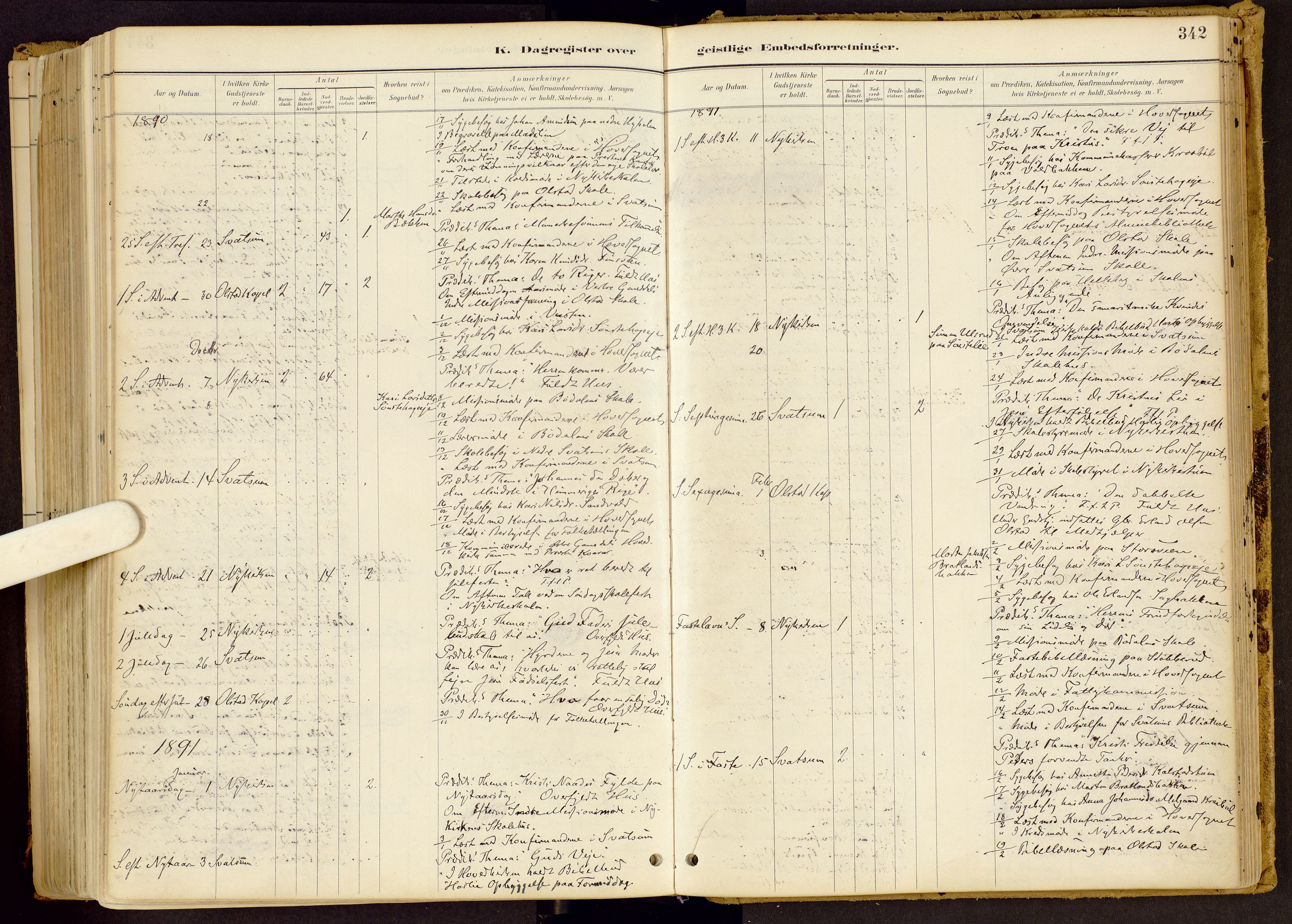 Vestre Gausdal prestekontor, SAH/PREST-094/H/Ha/Haa/L0001: Parish register (official) no. 1, 1887-1914, p. 342
