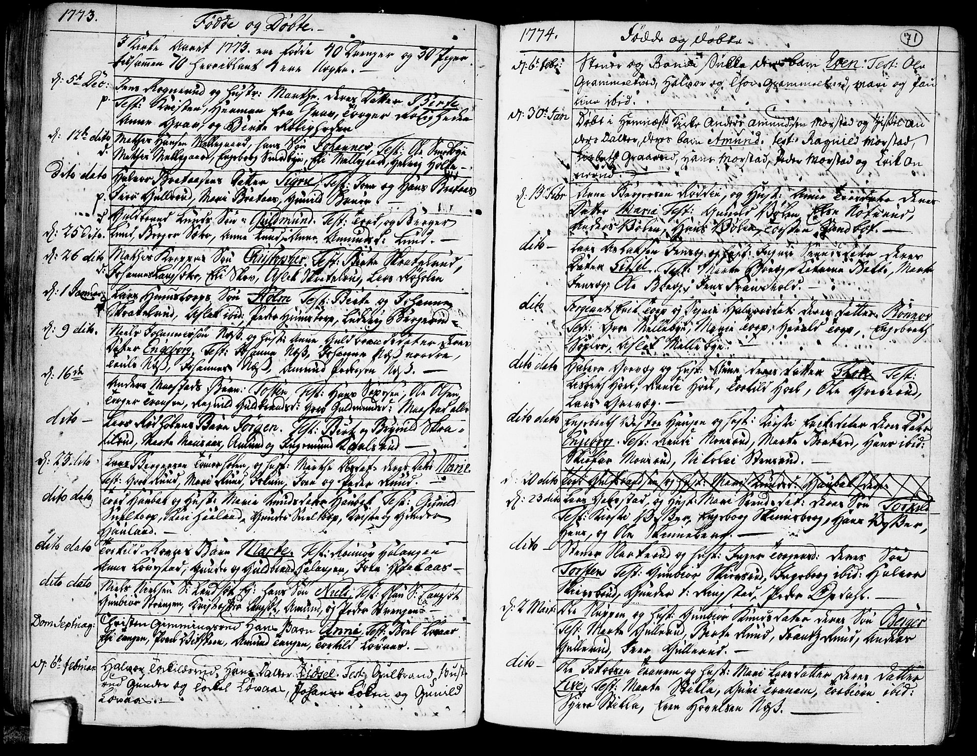 Trøgstad prestekontor Kirkebøker, SAO/A-10925/F/Fa/L0004: Parish register (official) no. I 4, 1750-1784, p. 71