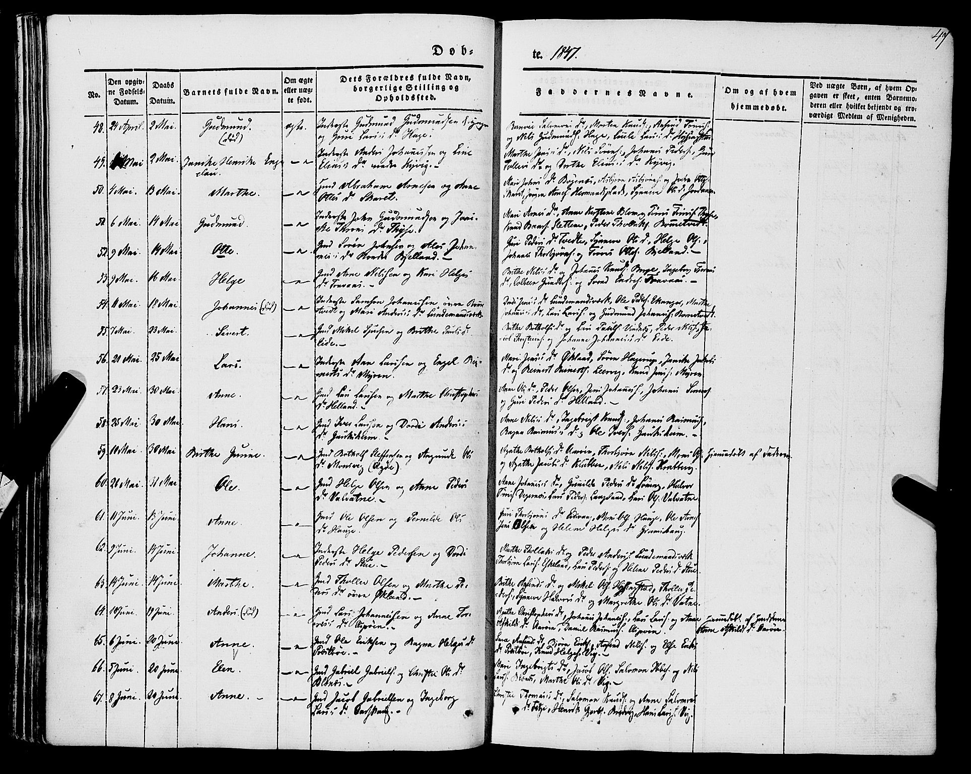 Stord sokneprestembete, SAB/A-78201/H/Haa: Parish register (official) no. A 7, 1841-1861, p. 47
