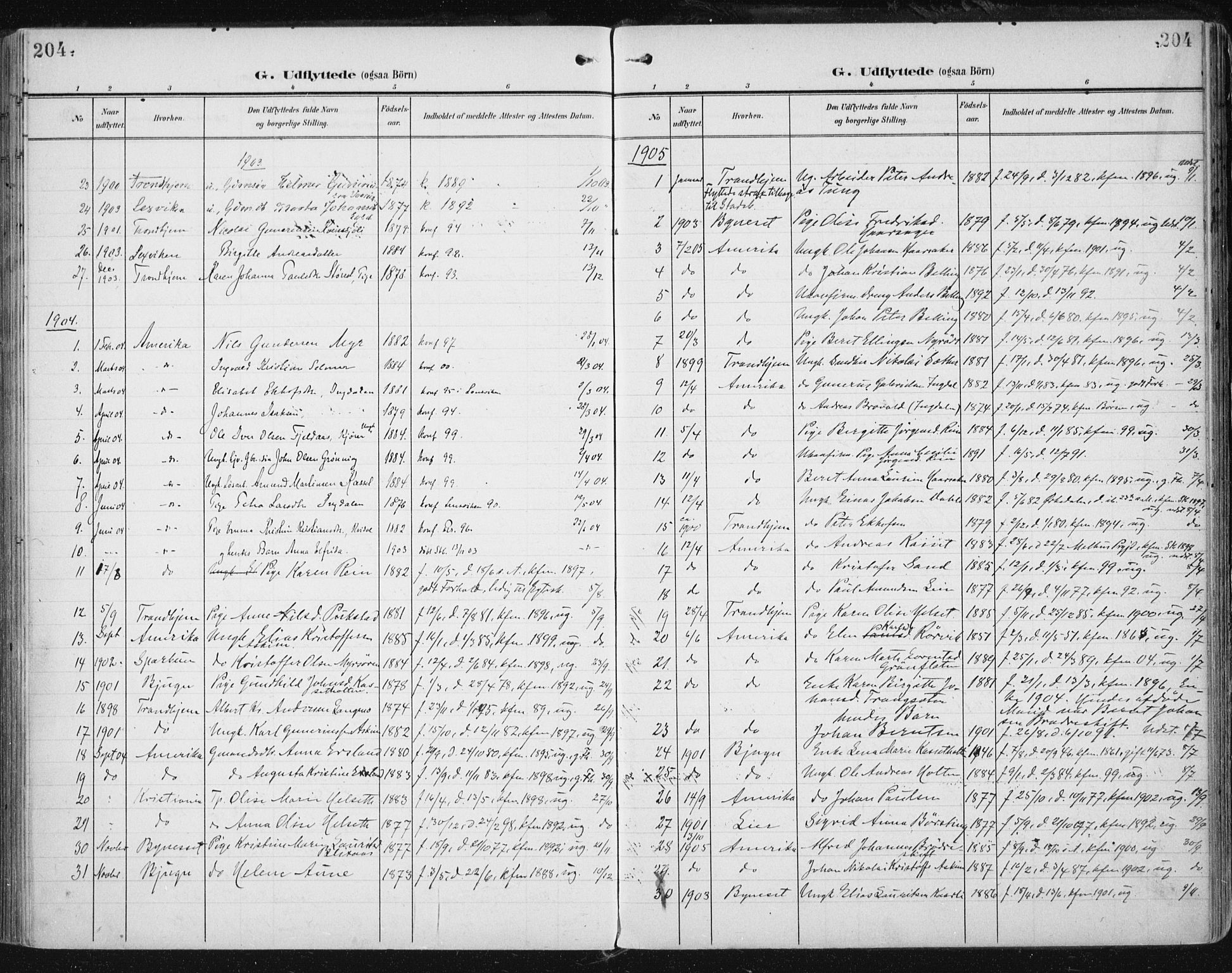 Ministerialprotokoller, klokkerbøker og fødselsregistre - Sør-Trøndelag, SAT/A-1456/646/L0616: Parish register (official) no. 646A14, 1900-1918, p. 204