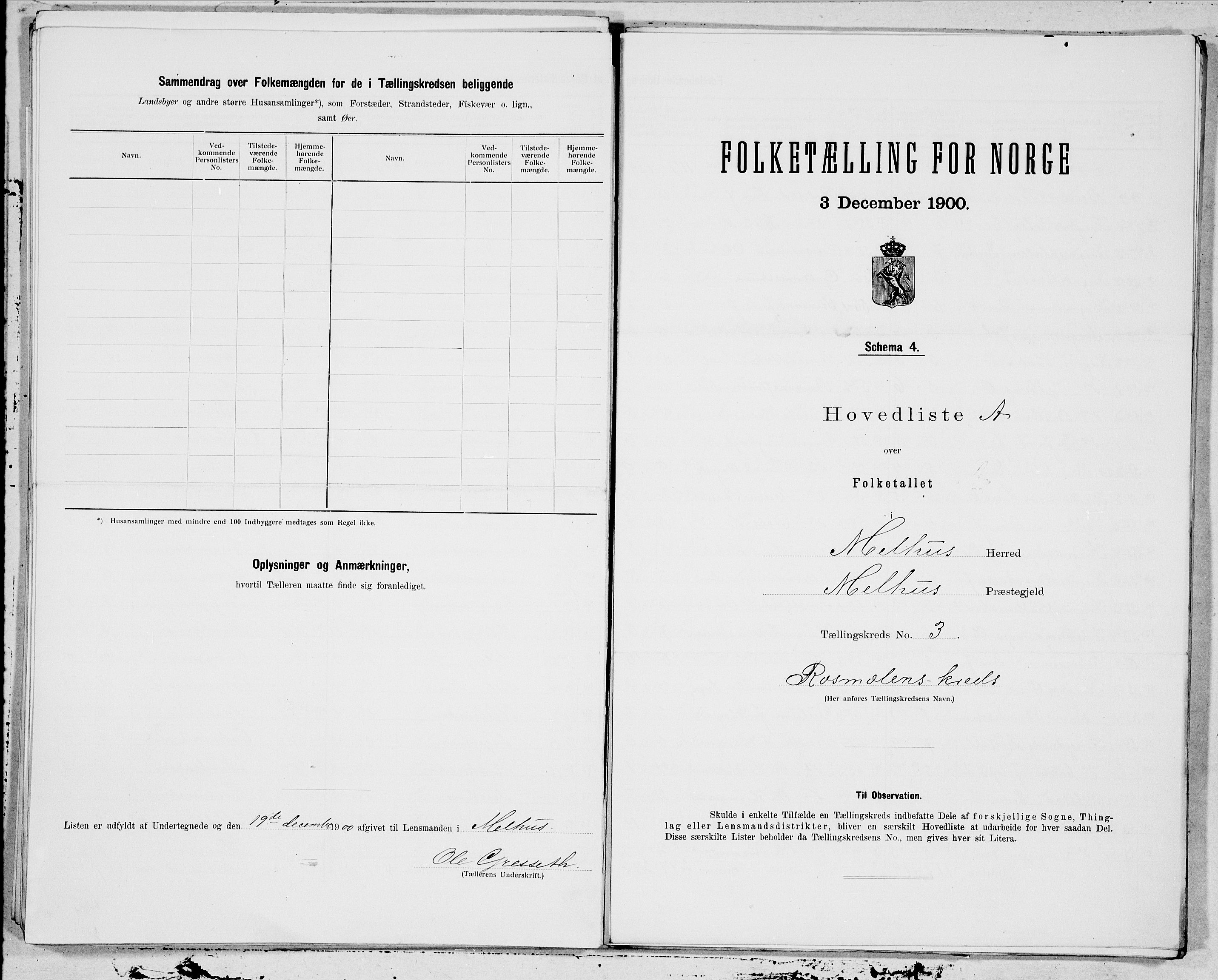 SAT, 1900 census for Melhus, 1900, p. 8