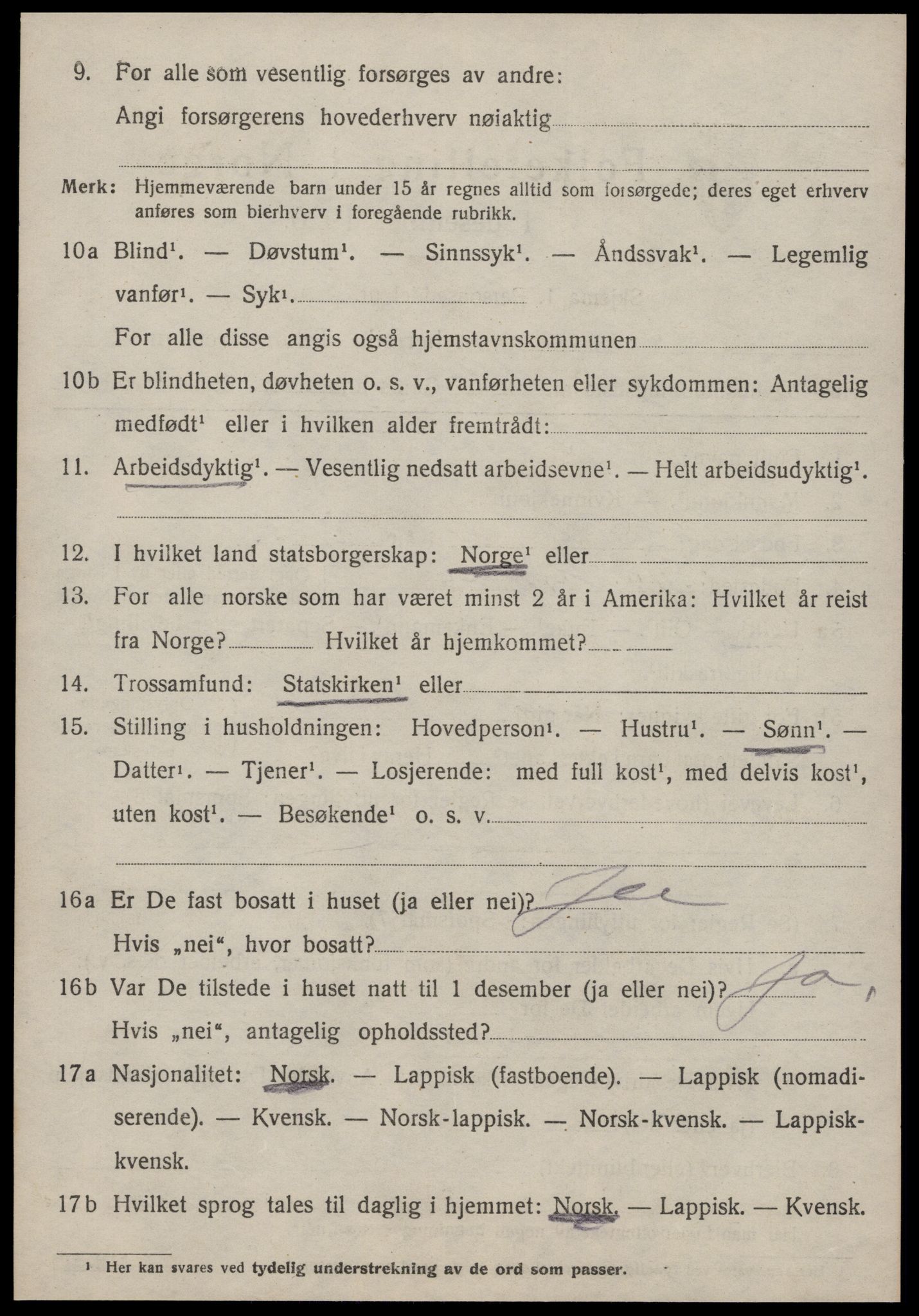 SAT, 1920 census for Jøssund, 1920, p. 2149