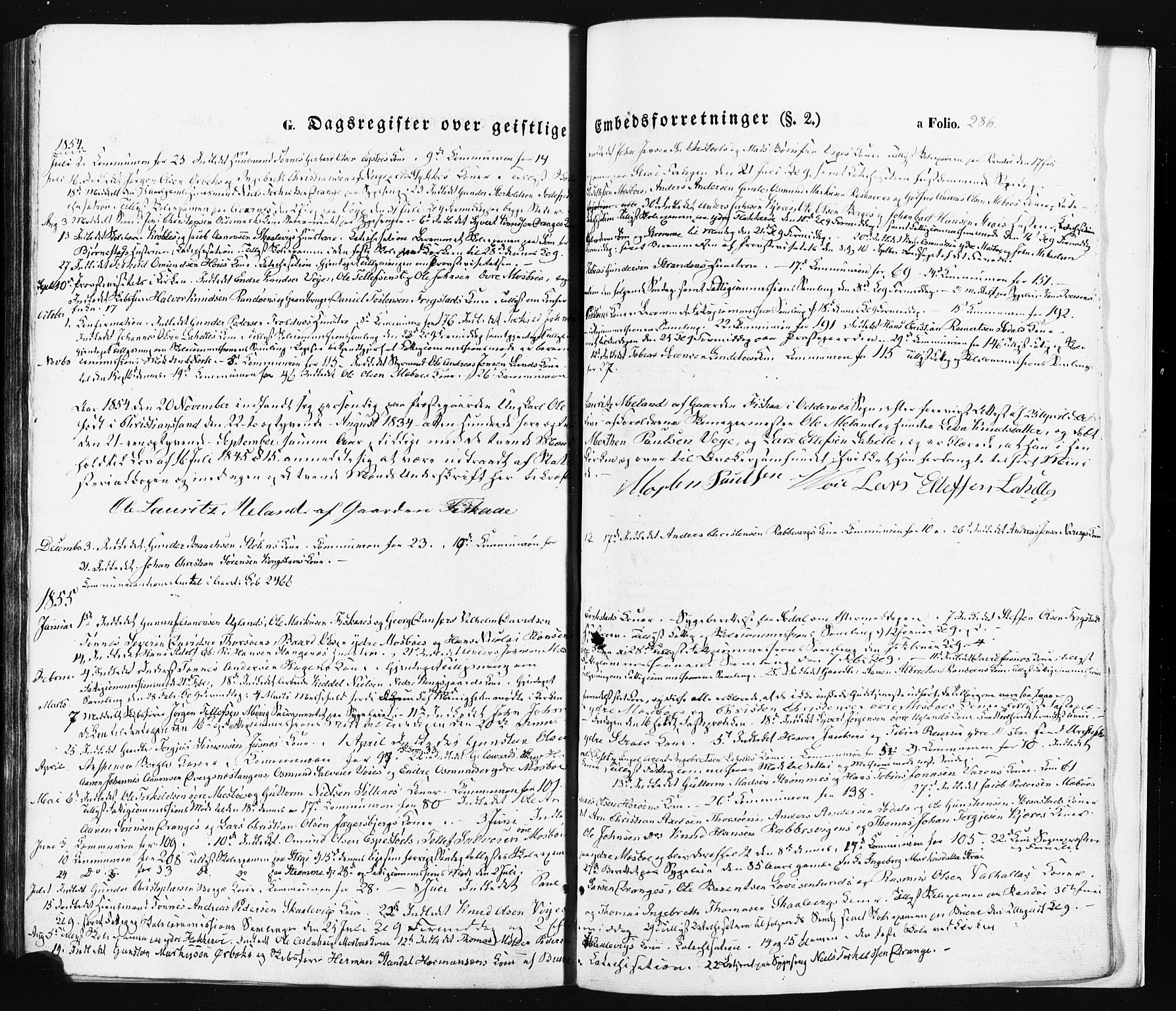 Oddernes sokneprestkontor, SAK/1111-0033/F/Fa/Faa/L0007: Parish register (official) no. A 7, 1851-1863, p. 286