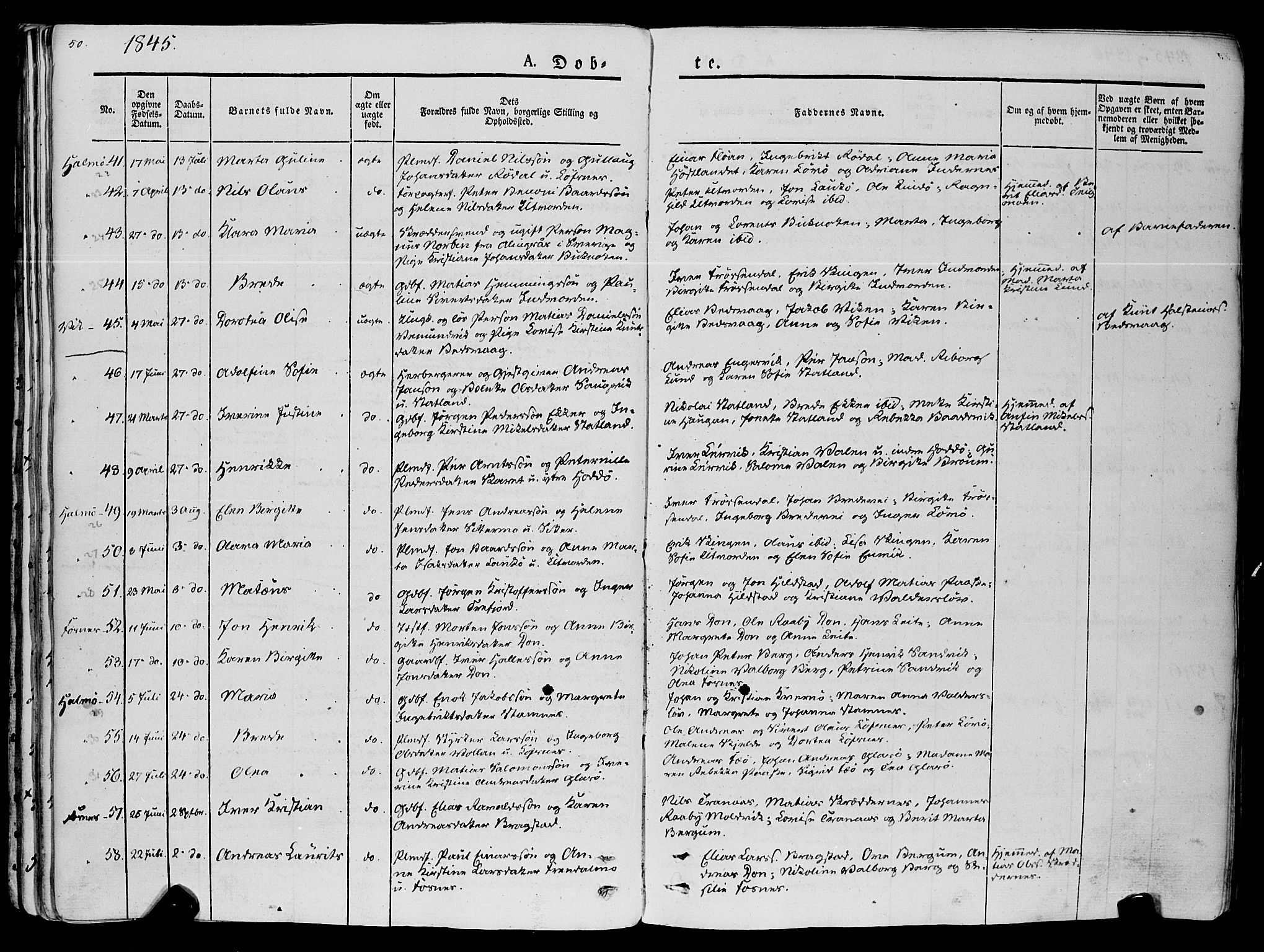 Ministerialprotokoller, klokkerbøker og fødselsregistre - Nord-Trøndelag, SAT/A-1458/773/L0614: Parish register (official) no. 773A05, 1831-1856, p. 50