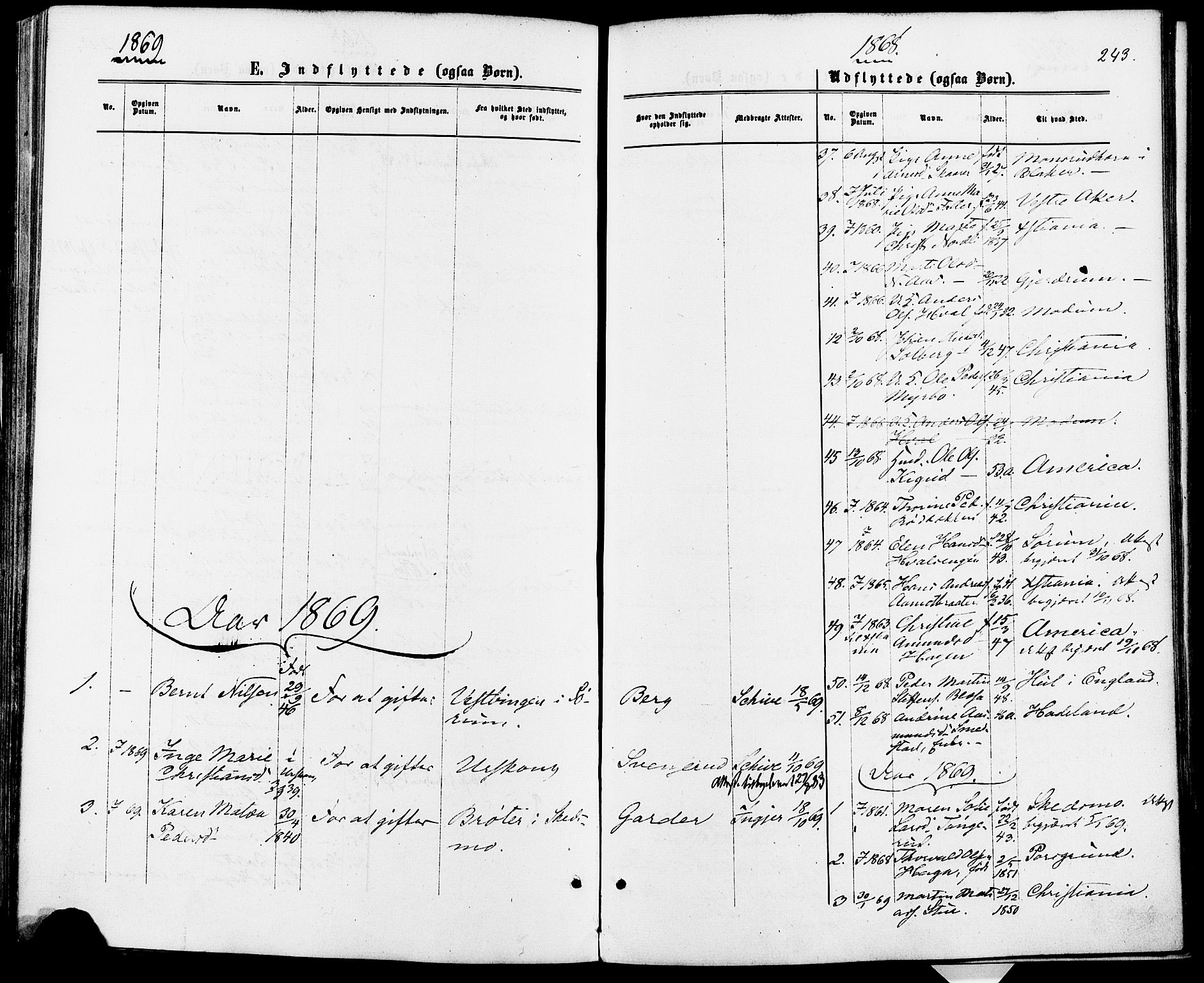 Fet prestekontor Kirkebøker, AV/SAO-A-10370a/F/Fa/L0013: Parish register (official) no. I 13, 1867-1877, p. 243