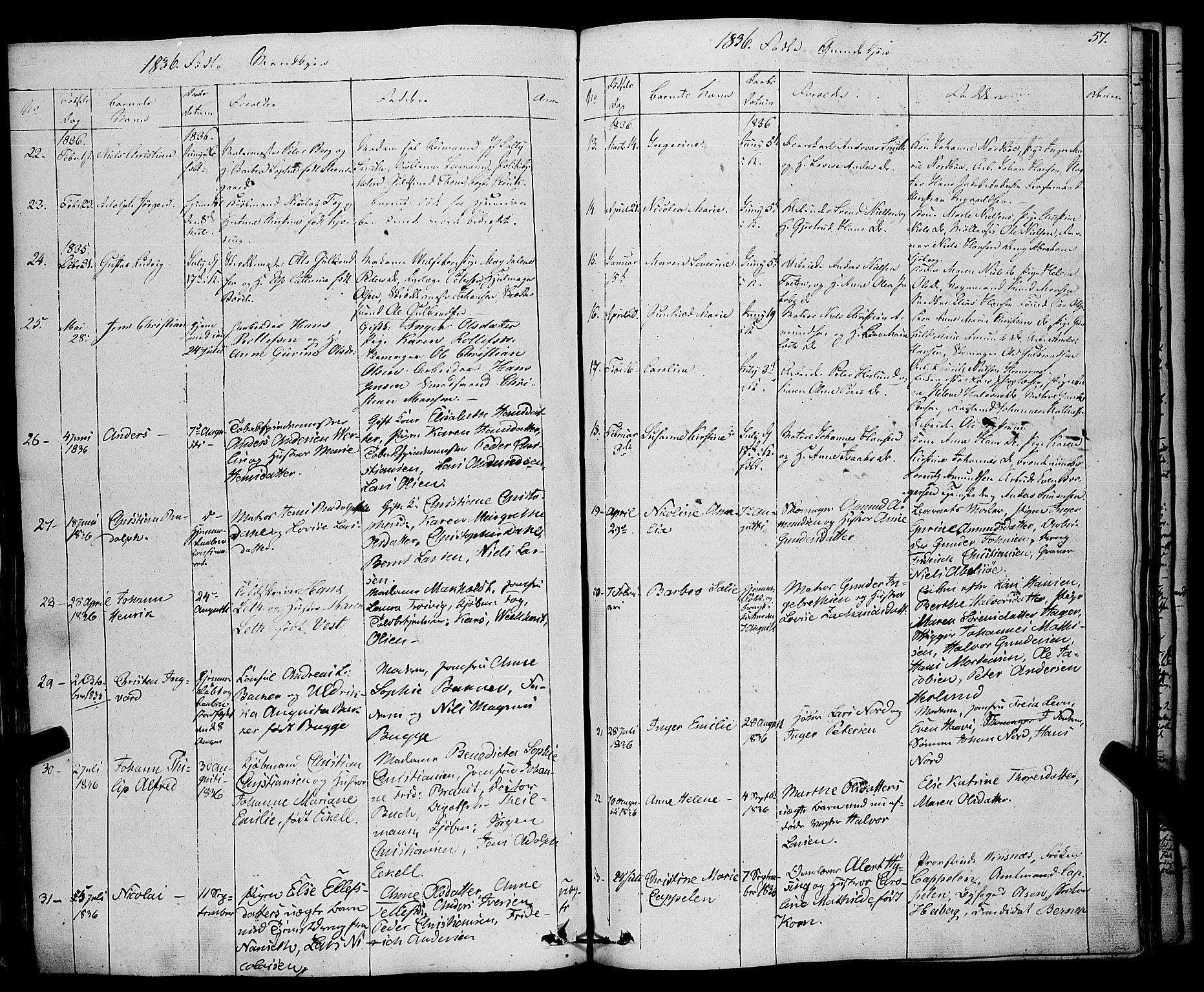 Larvik kirkebøker, SAKO/A-352/F/Fa/L0002: Parish register (official) no. I 2, 1825-1847, p. 57