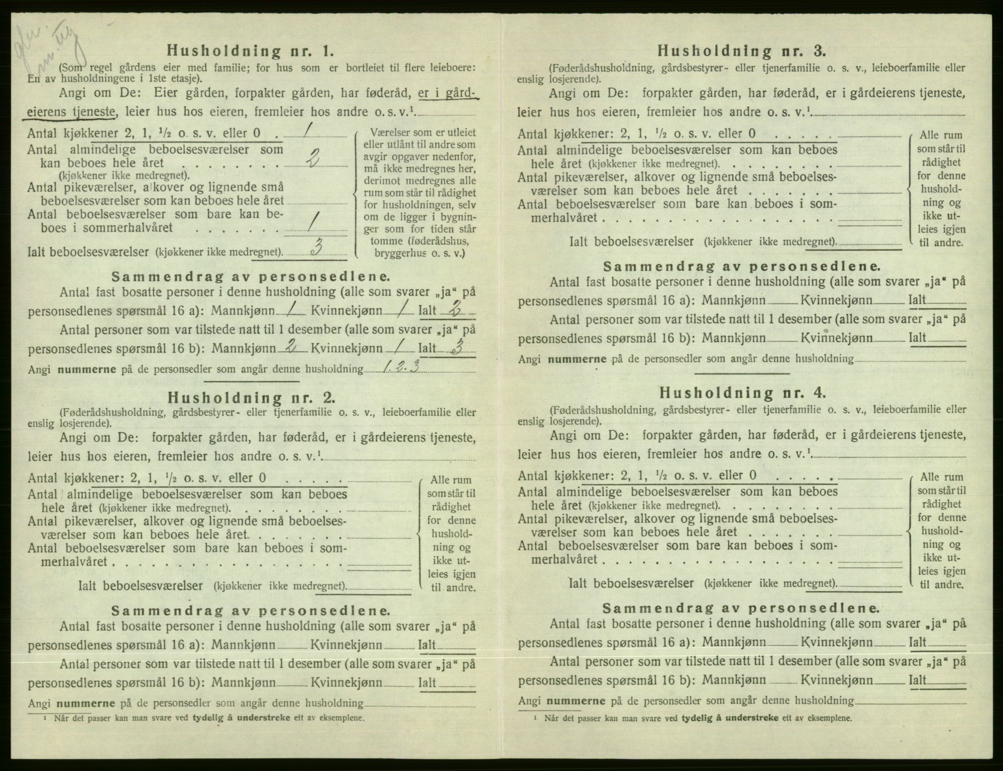 SAB, 1920 census for Voss, 1920, p. 2698