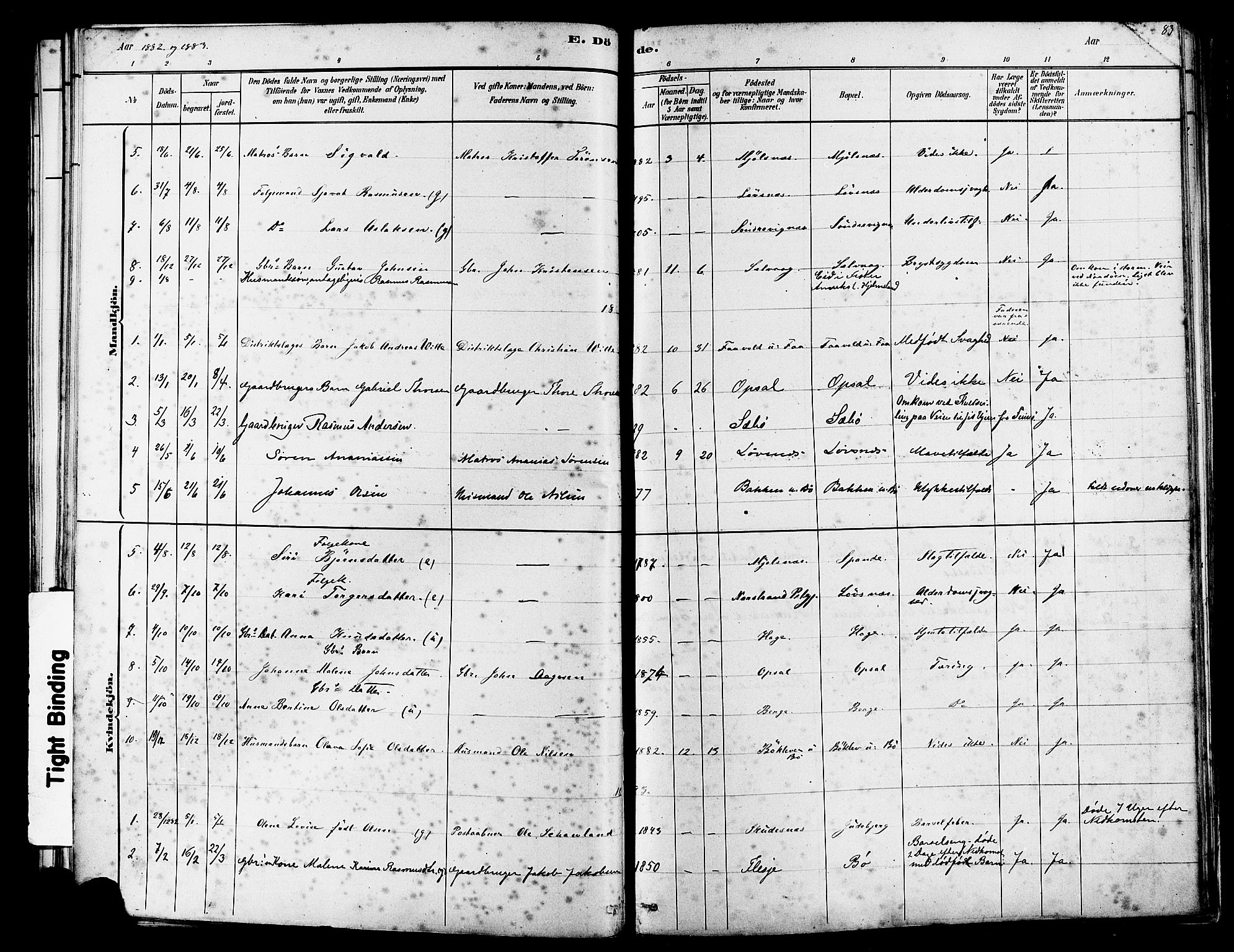 Finnøy sokneprestkontor, SAST/A-101825/H/Ha/Haa/L0010: Parish register (official) no. A 10, 1879-1890, p. 83