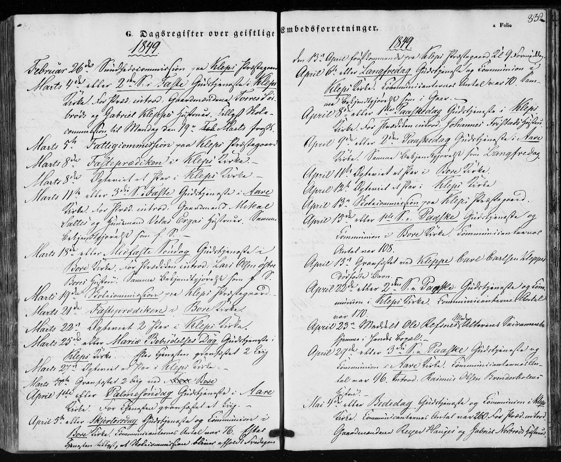 Klepp sokneprestkontor, SAST/A-101803/001/3/30BA/L0004: Parish register (official) no. A 4, 1842-1852, p. 332