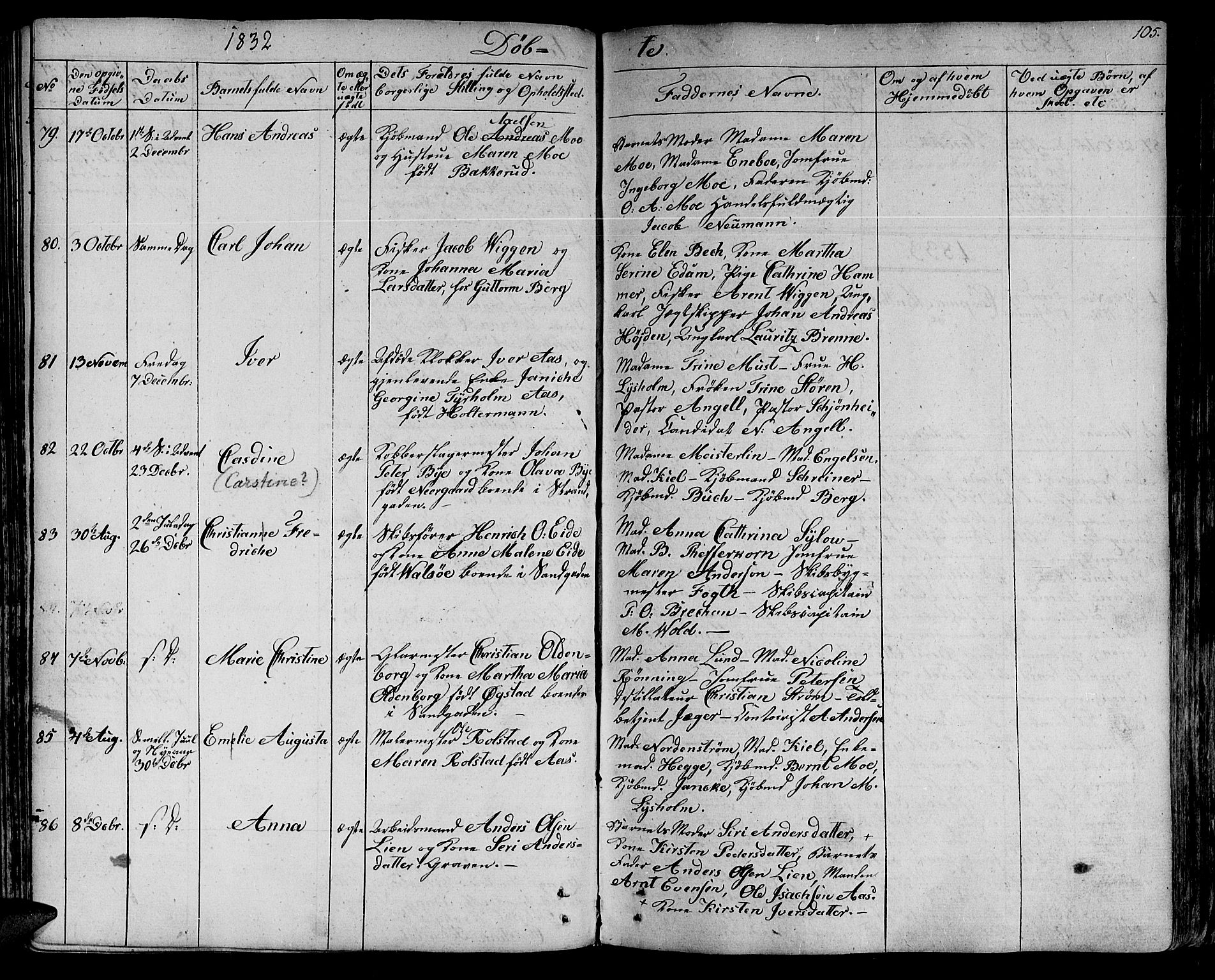 Ministerialprotokoller, klokkerbøker og fødselsregistre - Sør-Trøndelag, SAT/A-1456/602/L0108: Parish register (official) no. 602A06, 1821-1839, p. 105