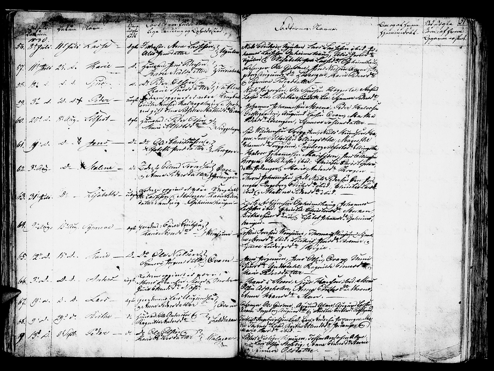 Hafslo sokneprestembete, AV/SAB-A-80301/H/Haa/Haaa/L0004: Parish register (official) no. A 4, 1821-1834, p. 57