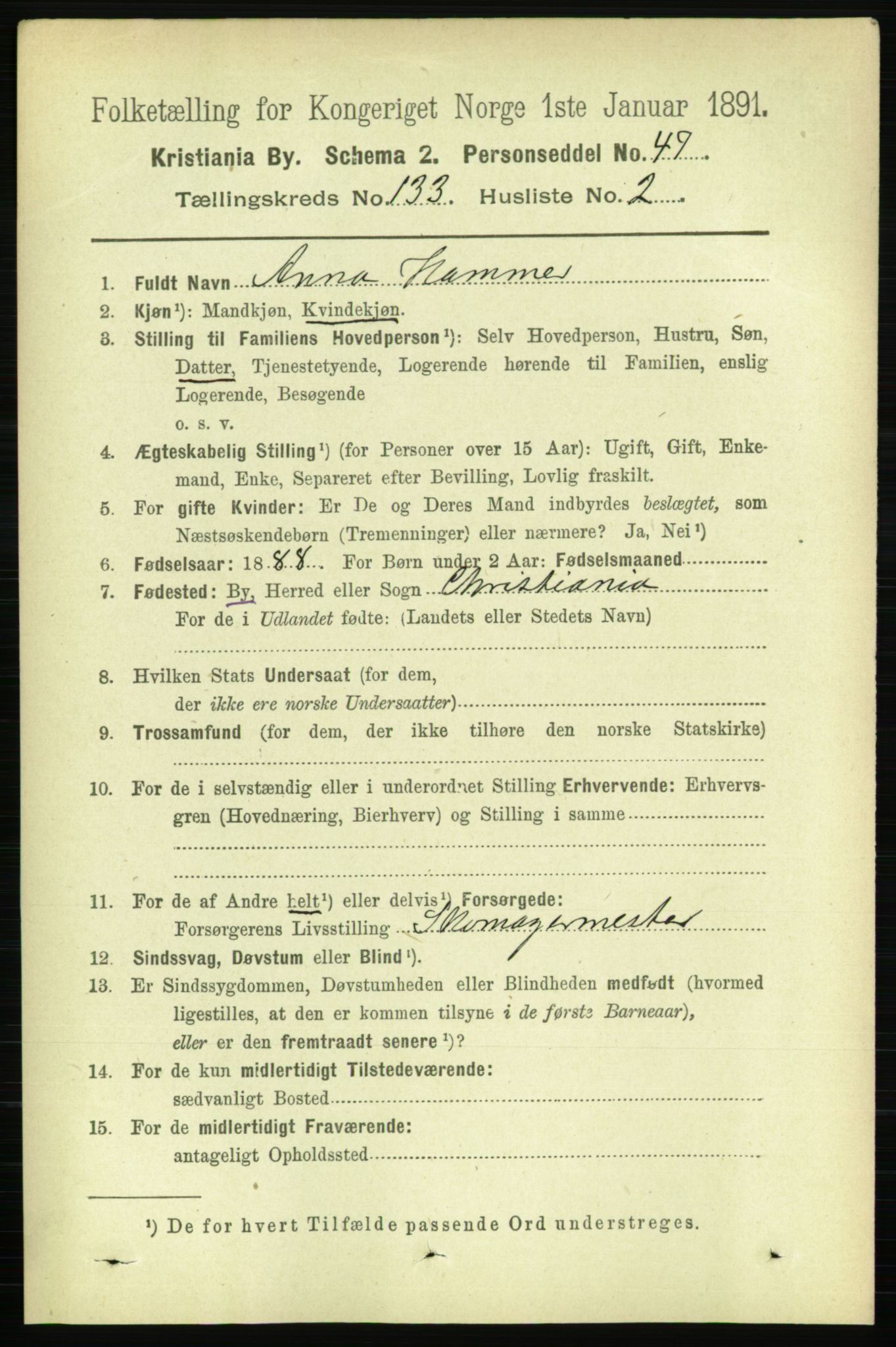 RA, 1891 census for 0301 Kristiania, 1891, p. 72500