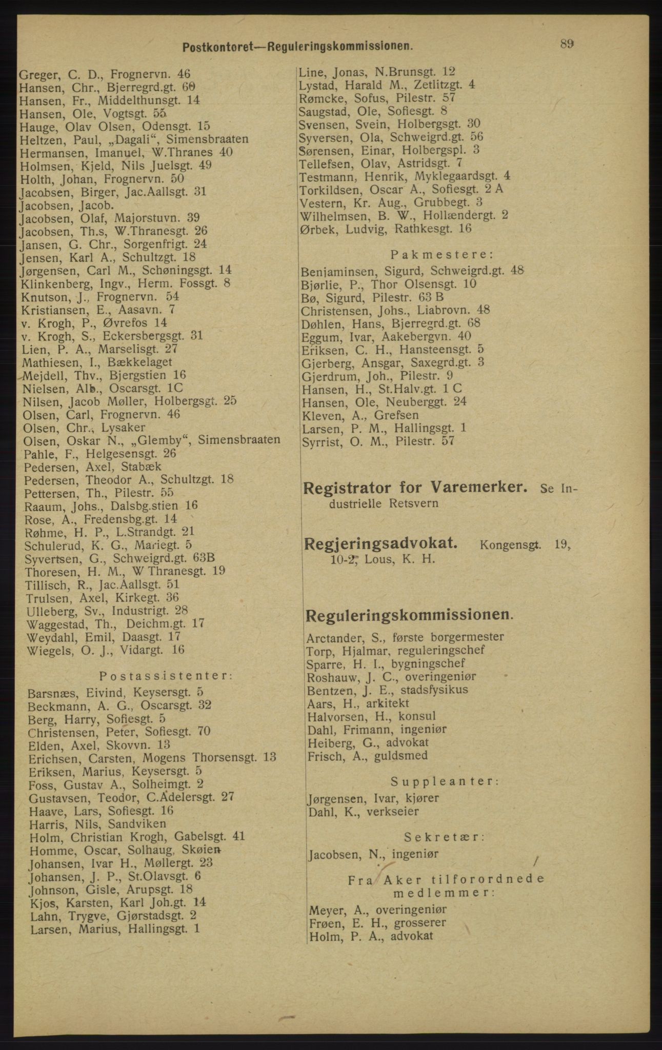 Kristiania/Oslo adressebok, PUBL/-, 1913, p. 91