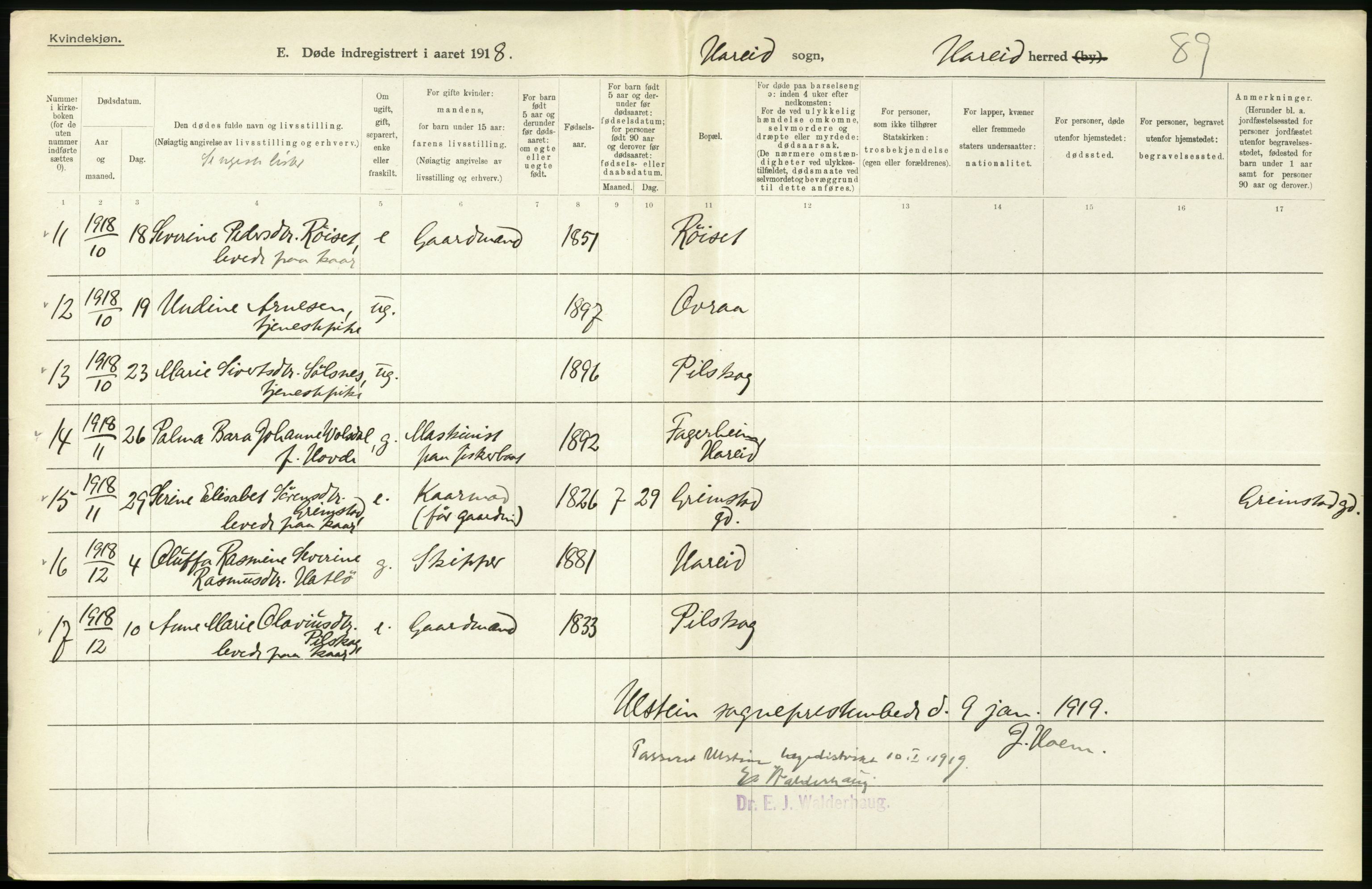 Statistisk sentralbyrå, Sosiodemografiske emner, Befolkning, AV/RA-S-2228/D/Df/Dfb/Dfbh/L0045: Møre fylke: Døde. Bygder og byer., 1918, p. 28