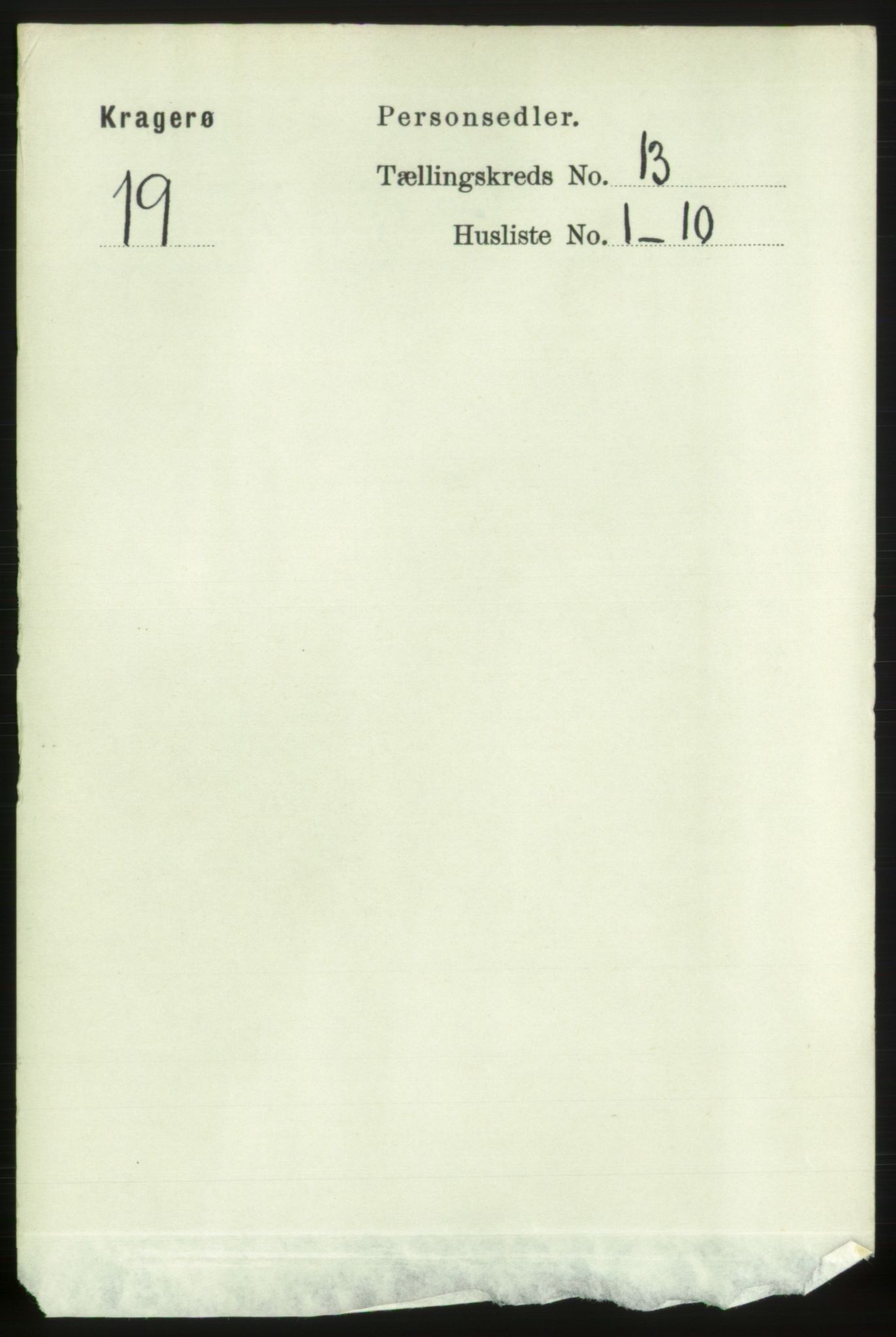 RA, 1891 census for 0801 Kragerø, 1891, p. 3974