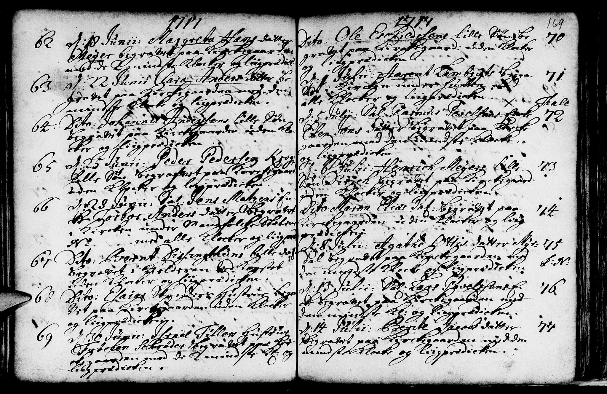 Nykirken Sokneprestembete, AV/SAB-A-77101/H/Haa/L0009: Parish register (official) no. A 9, 1689-1759, p. 169