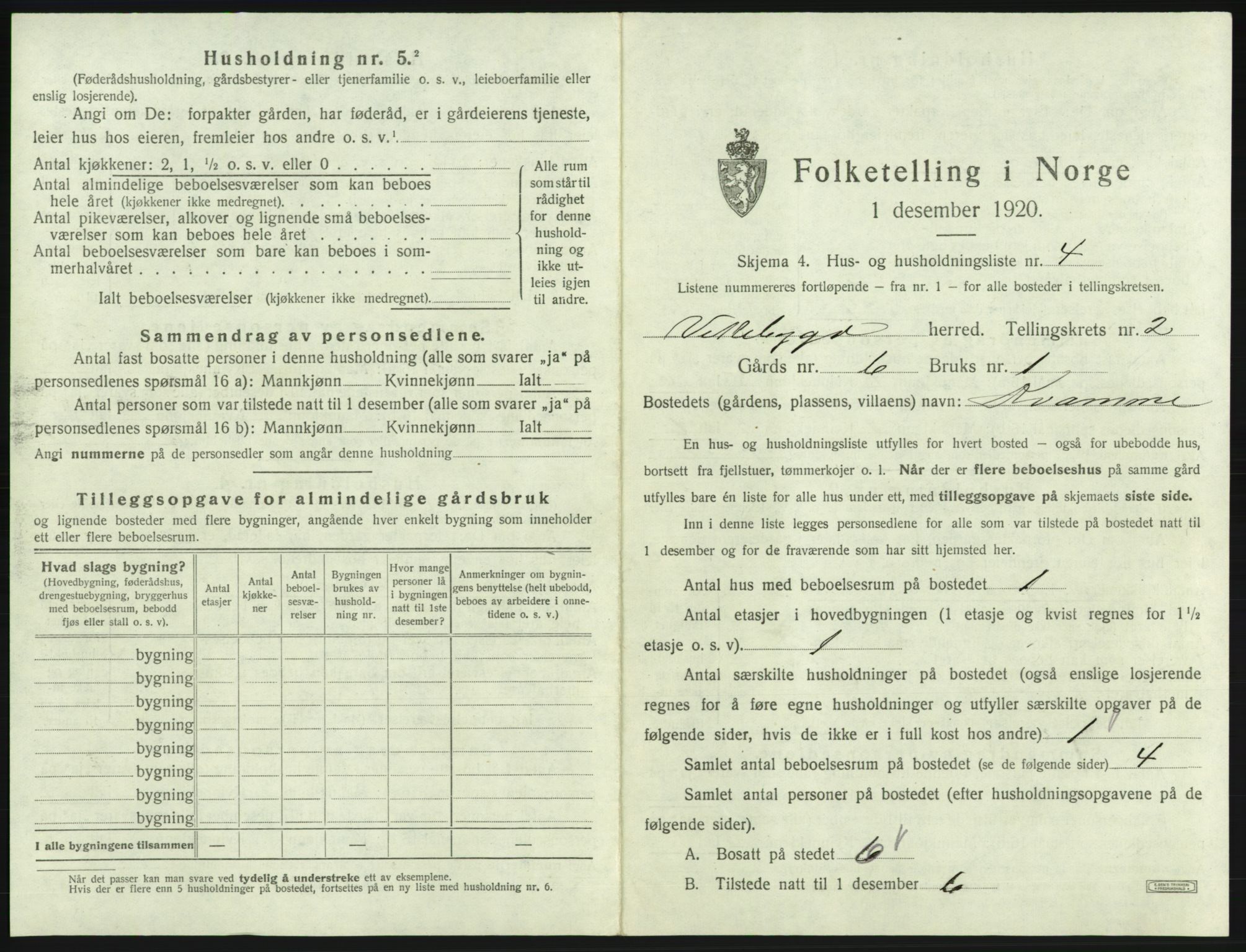 SAB, 1920 census for Vikebygd, 1920, p. 103