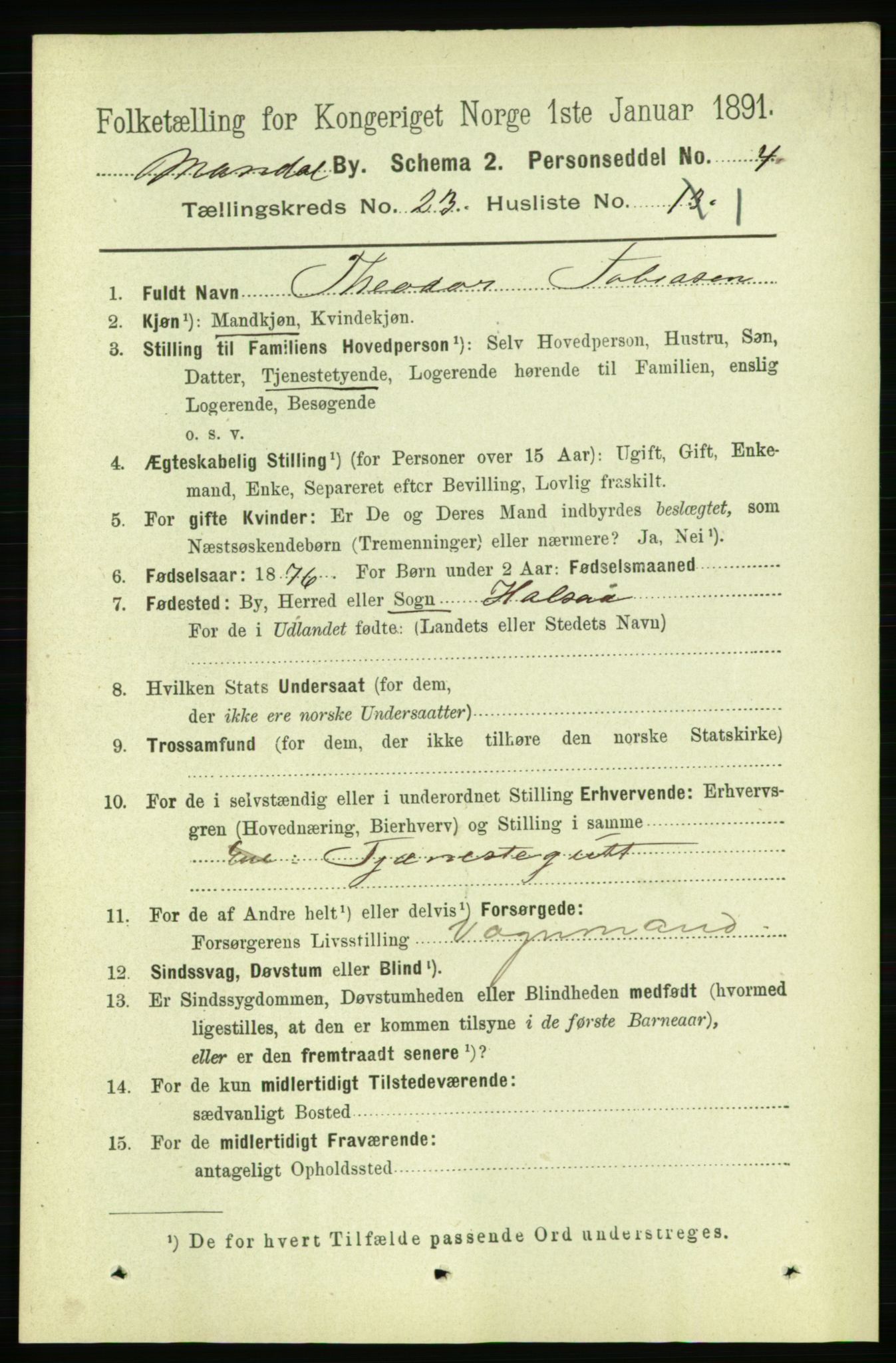 RA, 1891 census for 1002 Mandal, 1891, p. 4301