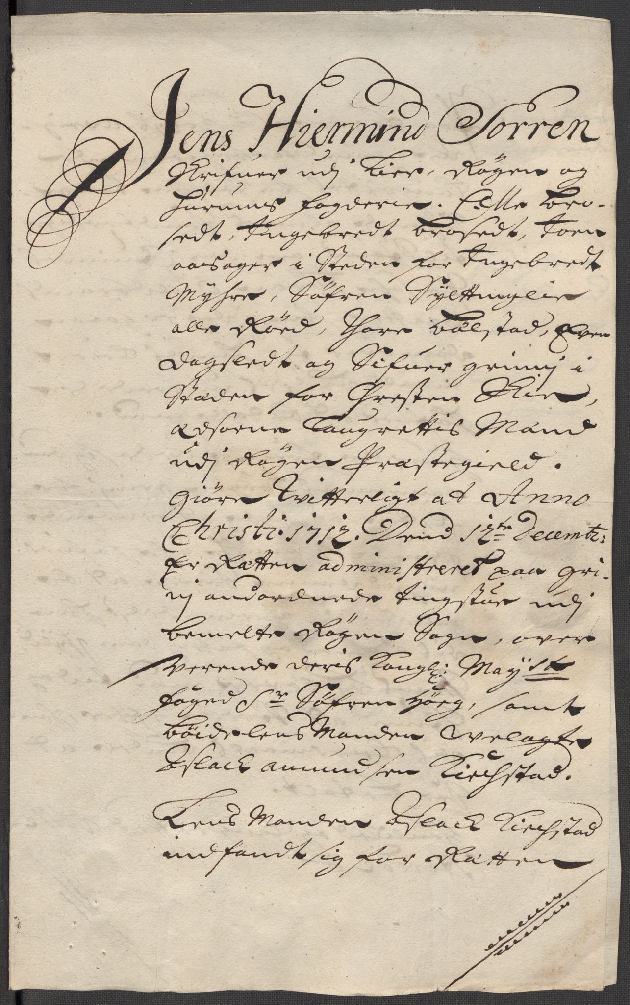 Rentekammeret inntil 1814, Reviderte regnskaper, Fogderegnskap, RA/EA-4092/R31/L1707: Fogderegnskap Hurum, Røyken, Eiker, Lier og Buskerud, 1712, p. 258
