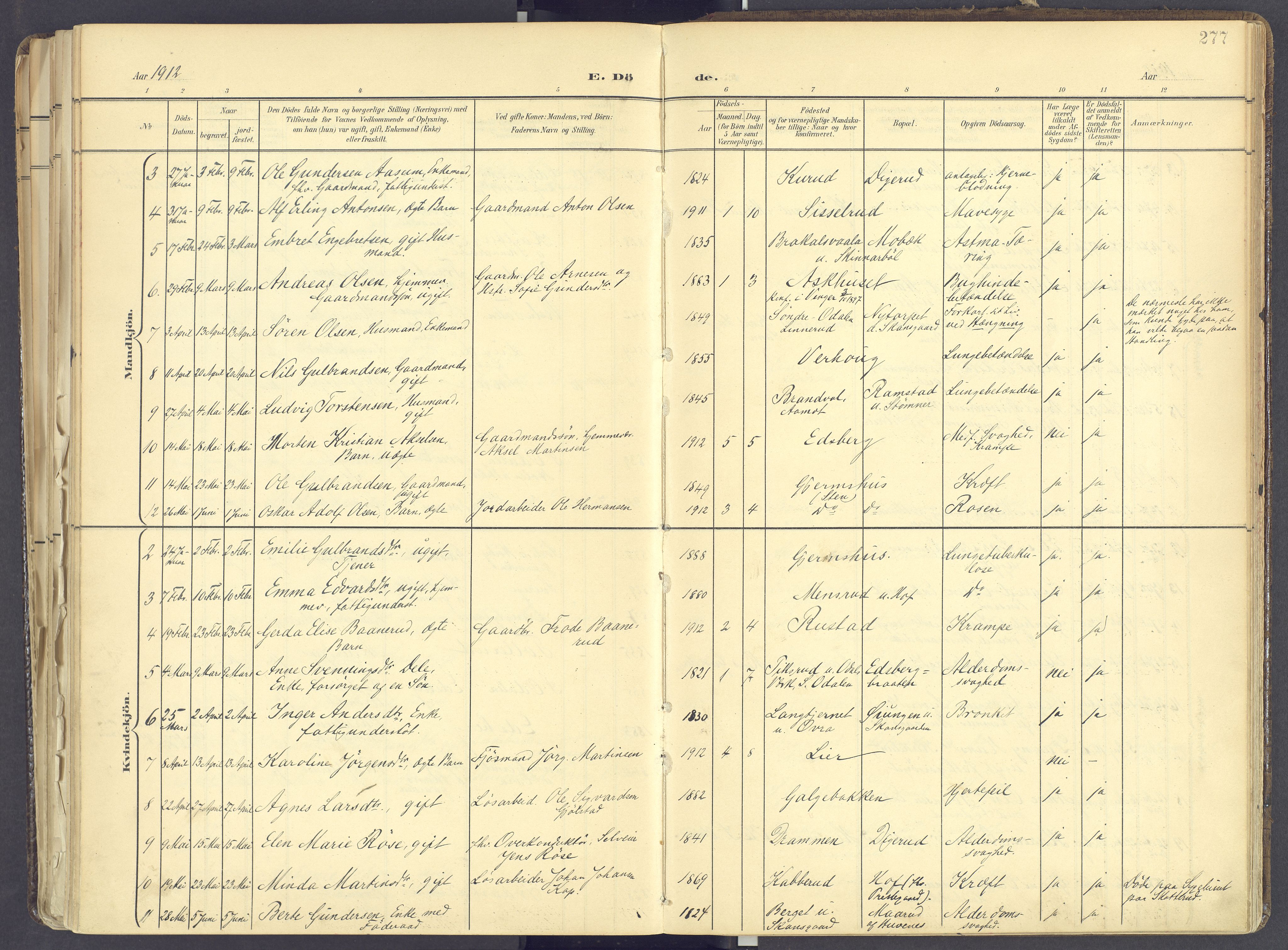 Vinger prestekontor, AV/SAH-PREST-024/H/Ha/Haa/L0017: Parish register (official) no. 17, 1901-1927, p. 277