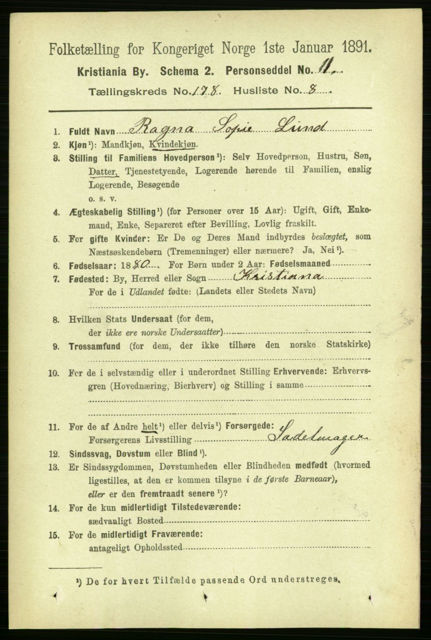 RA, 1891 census for 0301 Kristiania, 1891, p. 107707