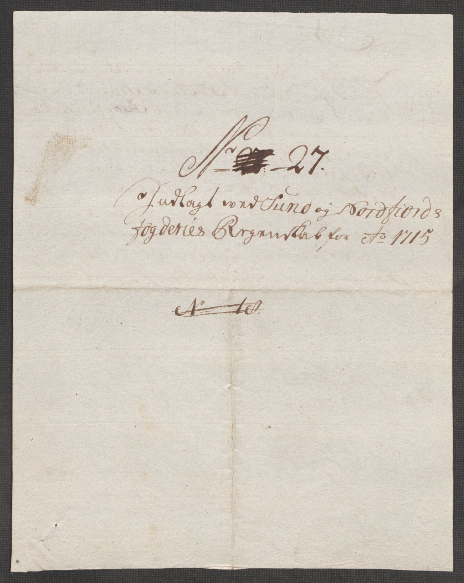 Rentekammeret inntil 1814, Reviderte regnskaper, Fogderegnskap, RA/EA-4092/R53/L3439: Fogderegnskap Sunn- og Nordfjord, 1715, p. 496