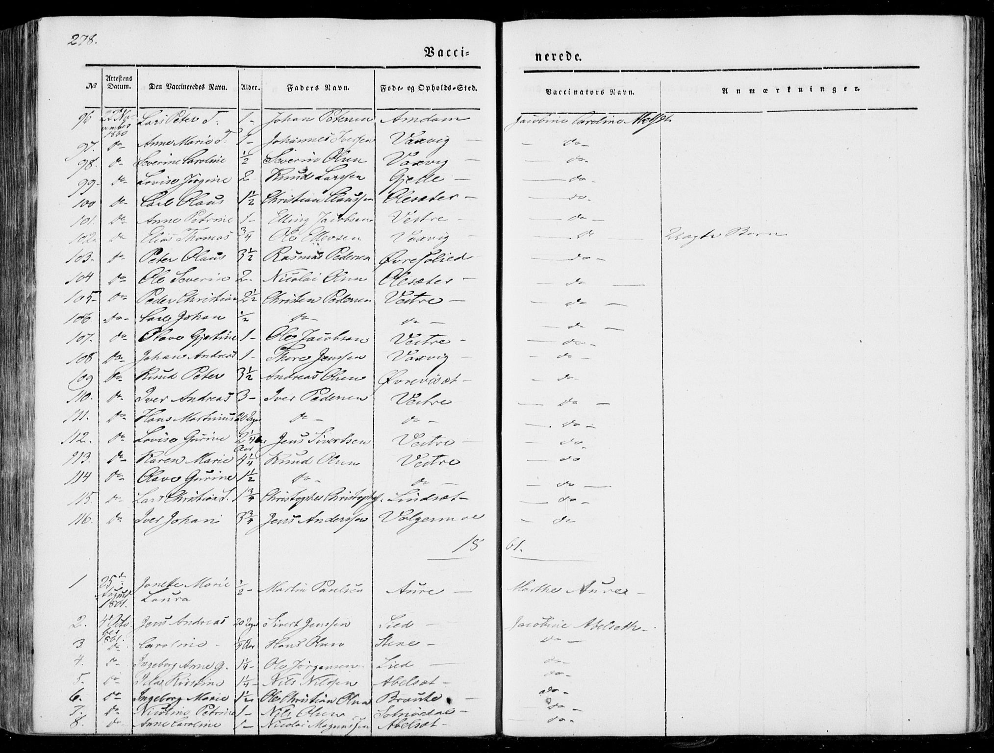 Ministerialprotokoller, klokkerbøker og fødselsregistre - Møre og Romsdal, SAT/A-1454/522/L0313: Parish register (official) no. 522A08, 1852-1862, p. 278