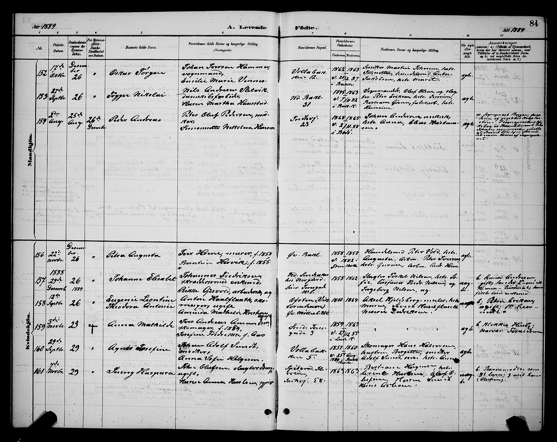 Ministerialprotokoller, klokkerbøker og fødselsregistre - Sør-Trøndelag, AV/SAT-A-1456/604/L0222: Parish register (copy) no. 604C05, 1886-1895, p. 84