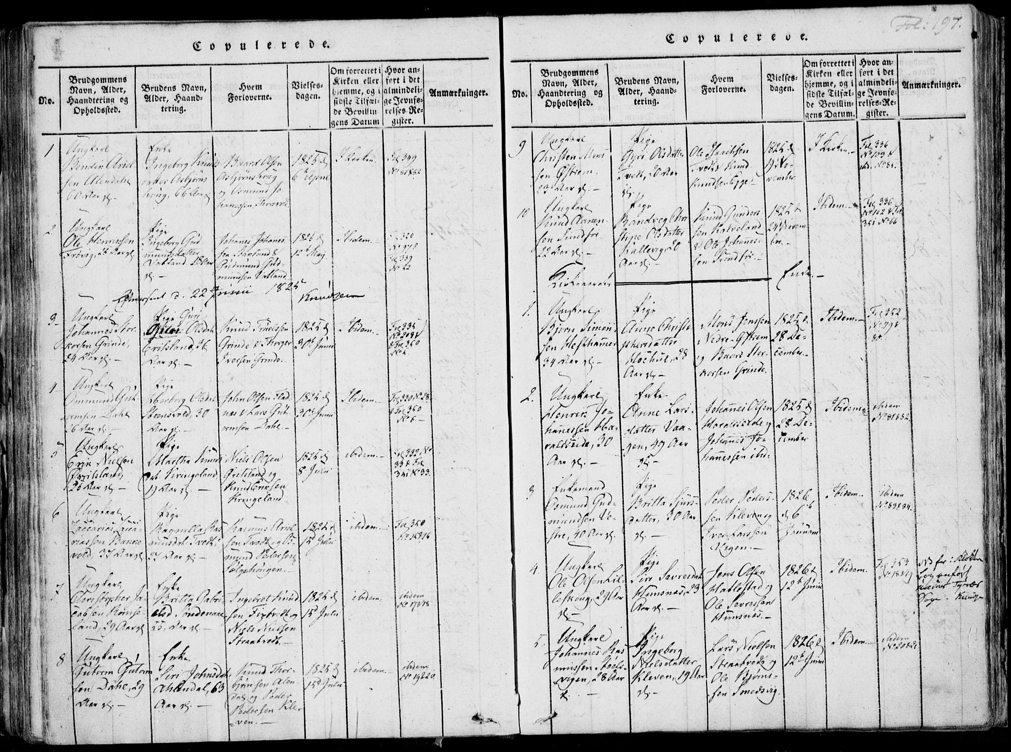 Skjold sokneprestkontor, SAST/A-101847/H/Ha/Haa/L0003: Parish register (official) no. A 3, 1815-1835, p. 197