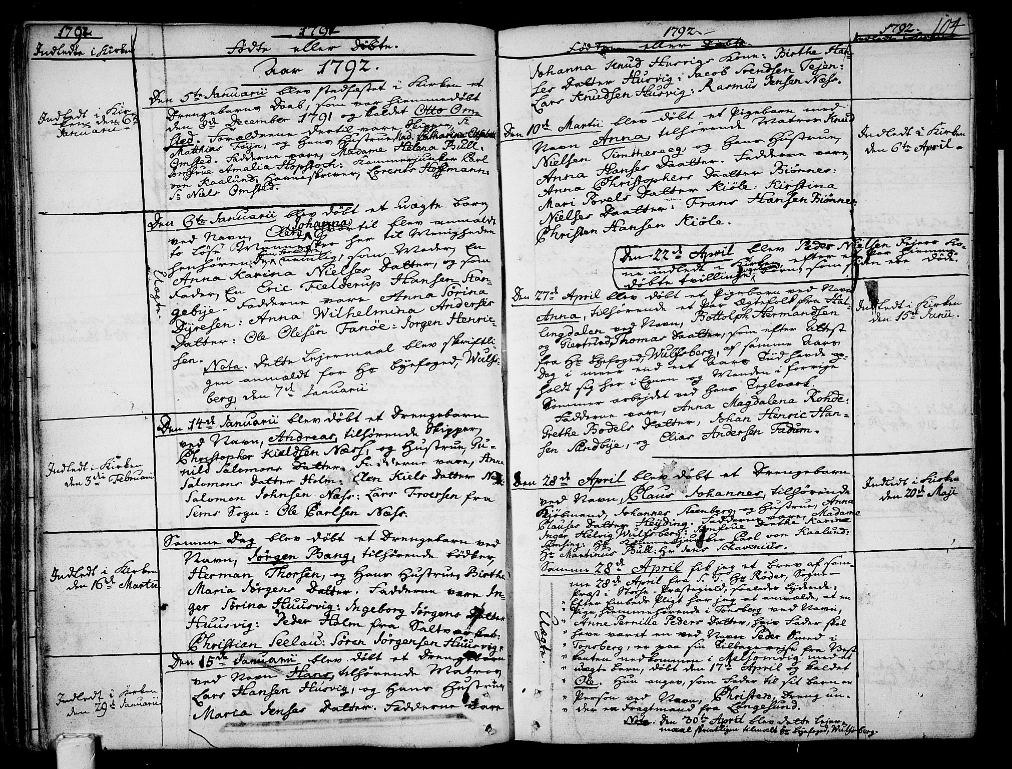 Tønsberg kirkebøker, AV/SAKO-A-330/F/Fa/L0002: Parish register (official) no. I 2, 1760-1796, p. 104