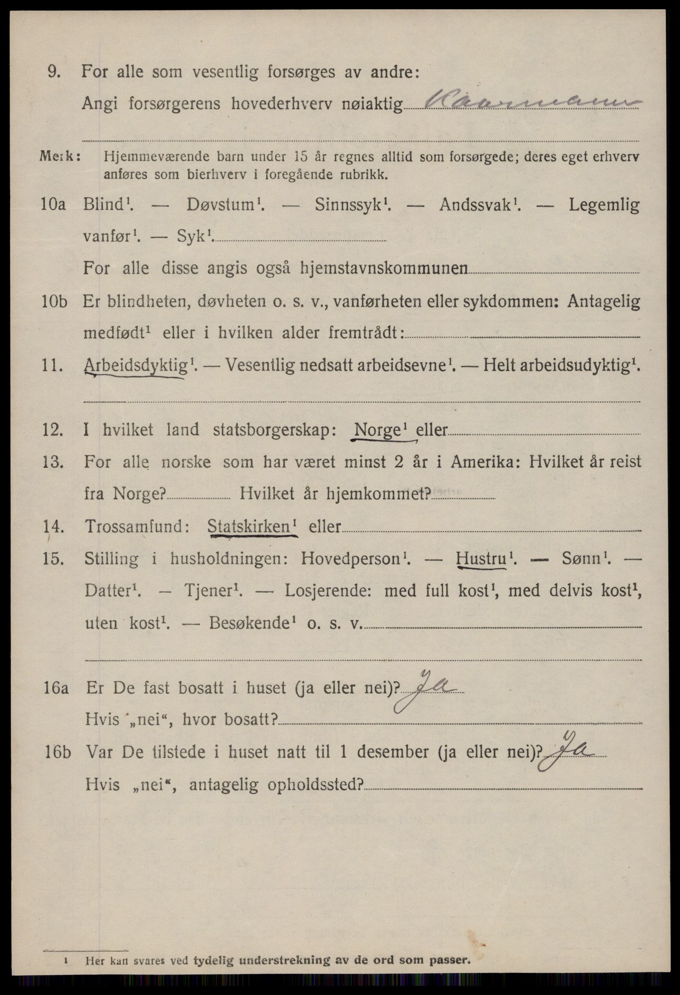 SAT, 1920 census for Hustad, 1920, p. 4662