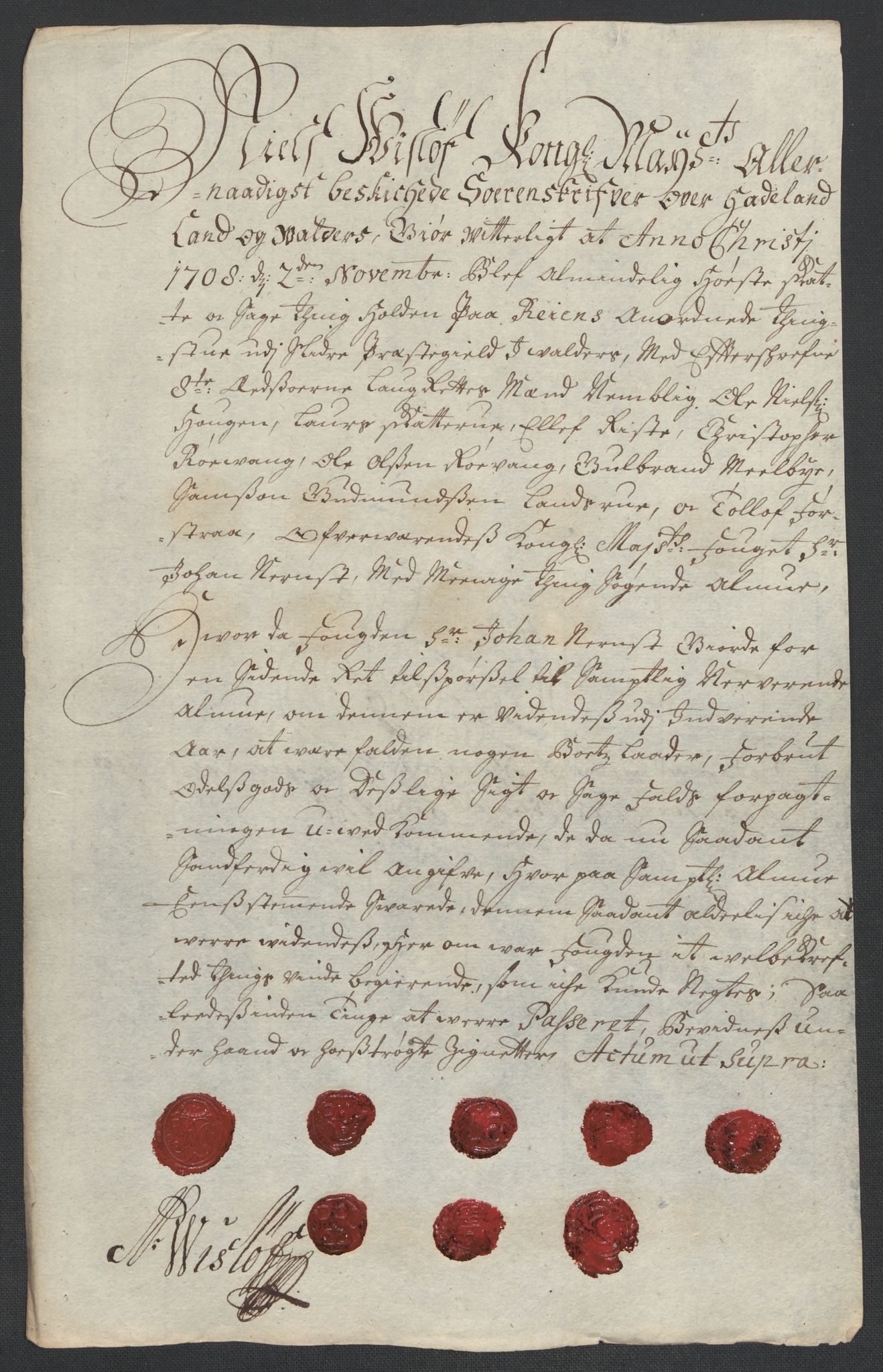 Rentekammeret inntil 1814, Reviderte regnskaper, Fogderegnskap, AV/RA-EA-4092/R18/L1305: Fogderegnskap Hadeland, Toten og Valdres, 1707-1708, p. 441