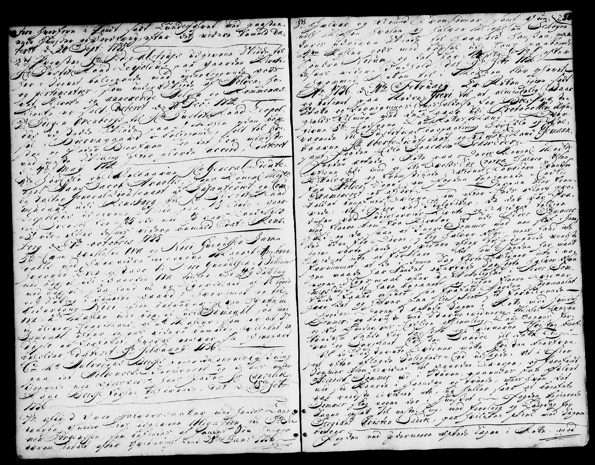 Nedre Telemark sorenskriveri, AV/SAKO-A-135/F/Fa/L0014: Tingbok, 1733-1736, p. 287