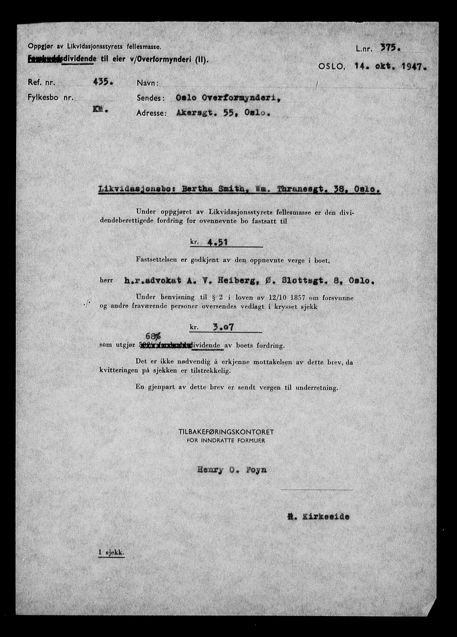 Justisdepartementet, Tilbakeføringskontoret for inndratte formuer, AV/RA-S-1564/H/Hc/Hcc/L0981: --, 1945-1947, p. 643