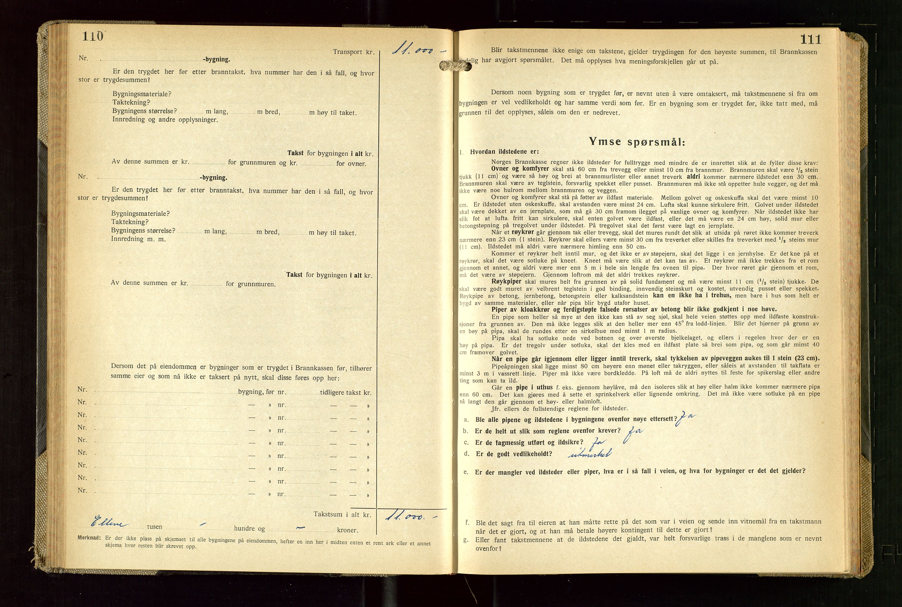 Skudenes lensmannskontor, AV/SAST-A-100444/Gob/L0003: "Brandtakstprotokoll", 1942-1954, p. 110-111