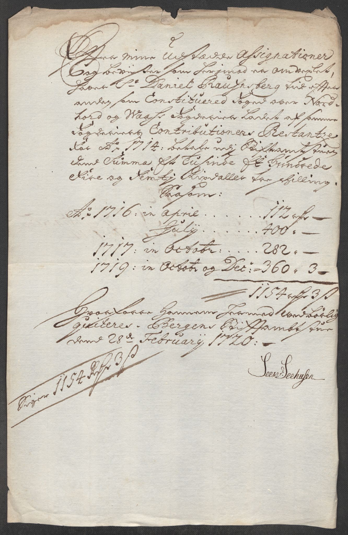 Rentekammeret inntil 1814, Reviderte regnskaper, Fogderegnskap, AV/RA-EA-4092/R51/L3197: Fogderegnskap Nordhordland og Voss, 1714, p. 398