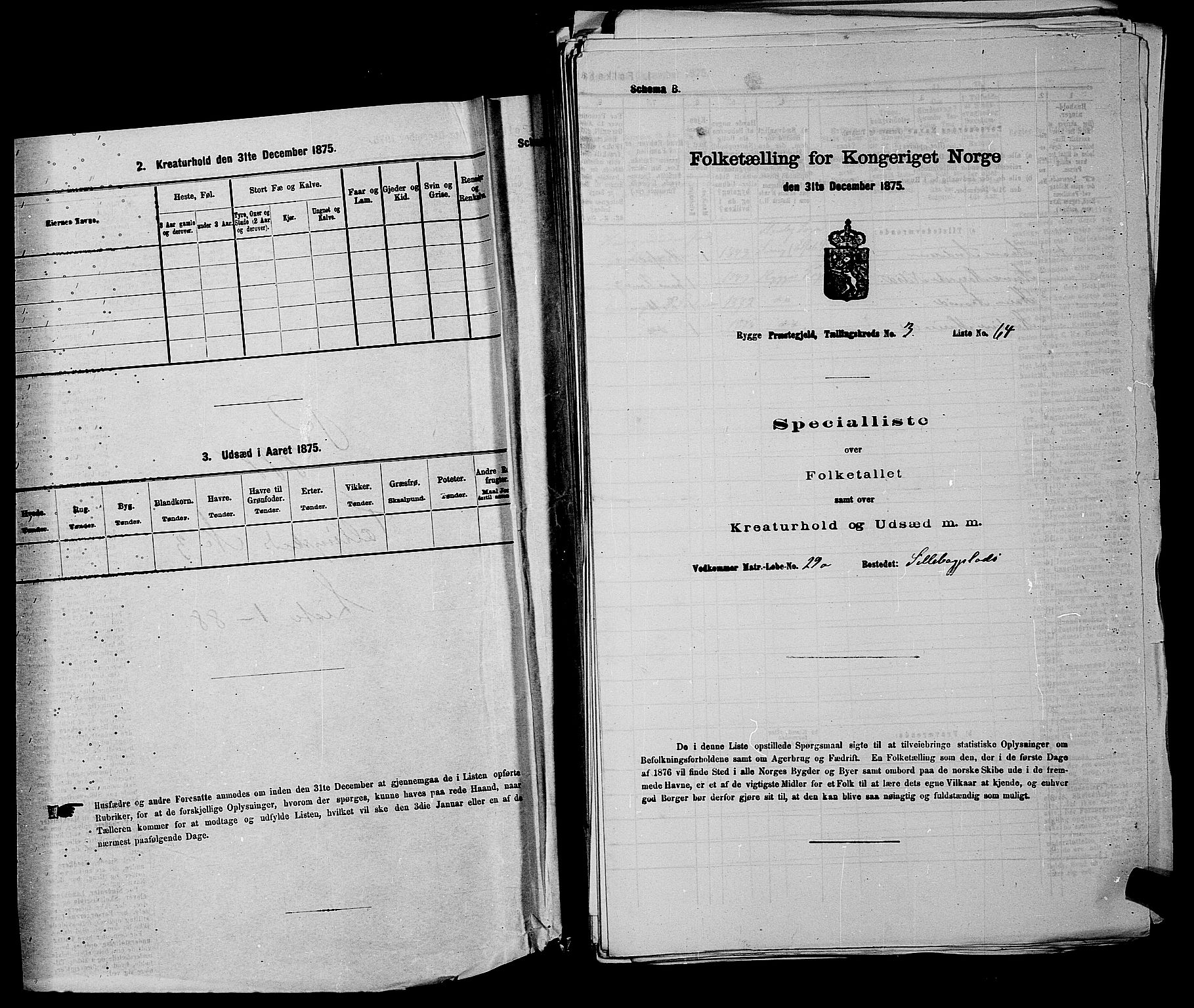 RA, 1875 census for 0136P Rygge, 1875, p. 464