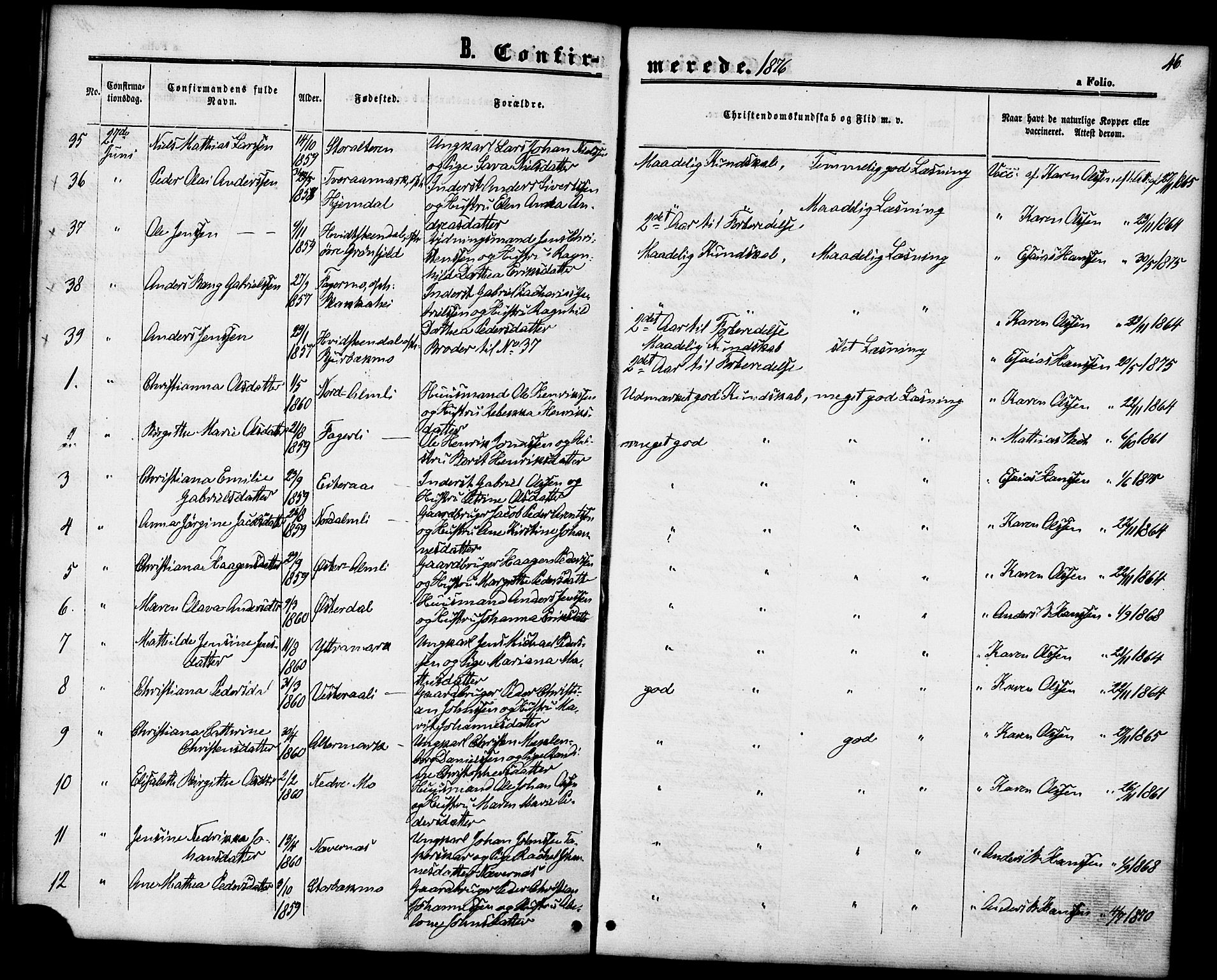 Ministerialprotokoller, klokkerbøker og fødselsregistre - Nordland, SAT/A-1459/827/L0394: Parish register (official) no. 827A06, 1865-1886, p. 46