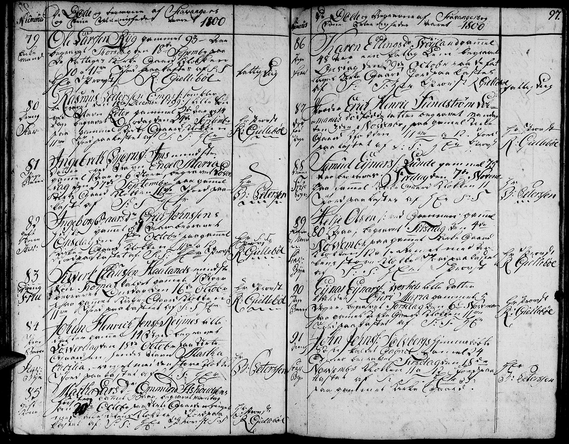 Domkirken sokneprestkontor, AV/SAST-A-101812/001/30/30BA/L0007: Parish register (official) no. A 7, 1789-1815, p. 97