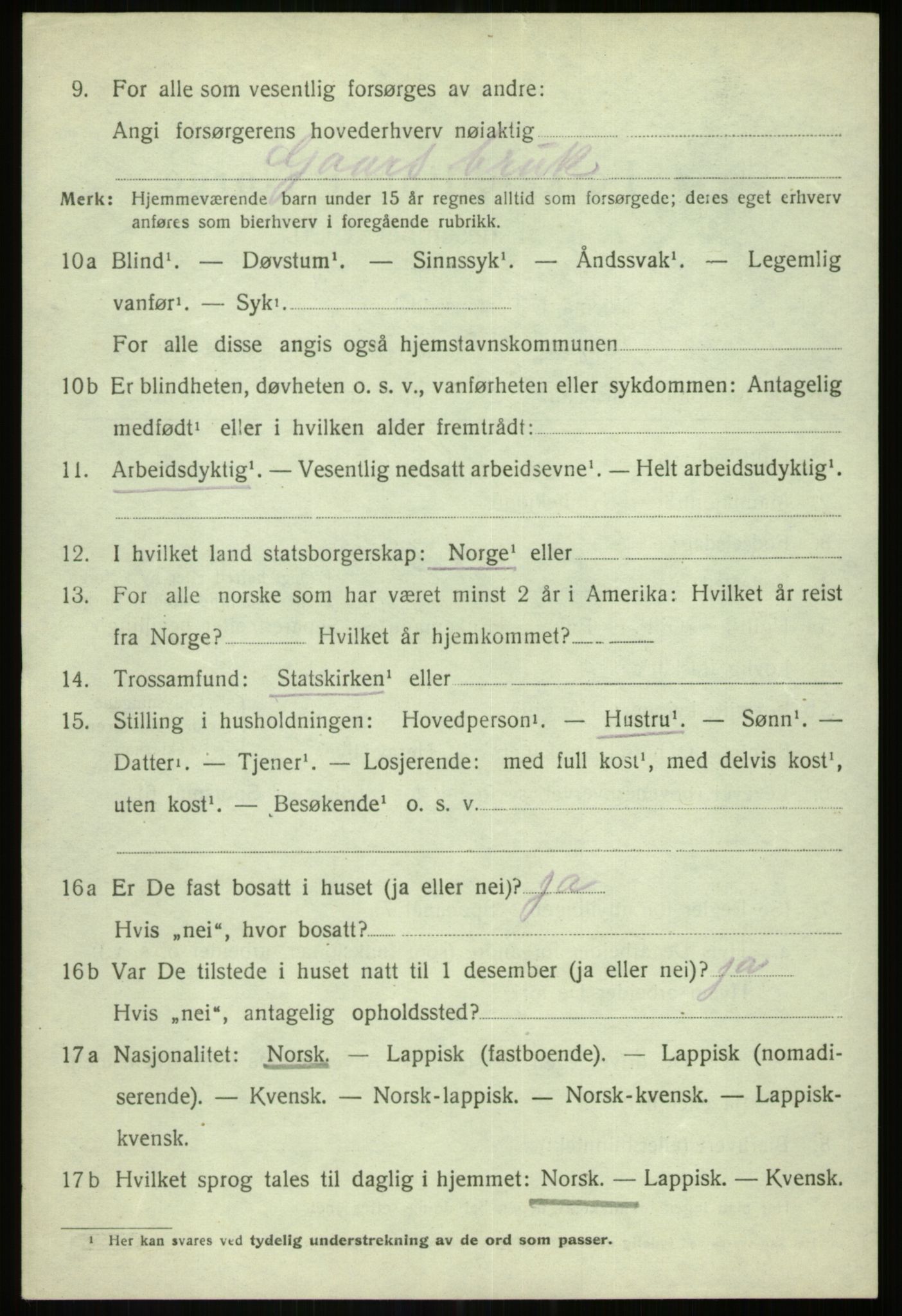 SATØ, 1920 census for Lenvik, 1920, p. 7819