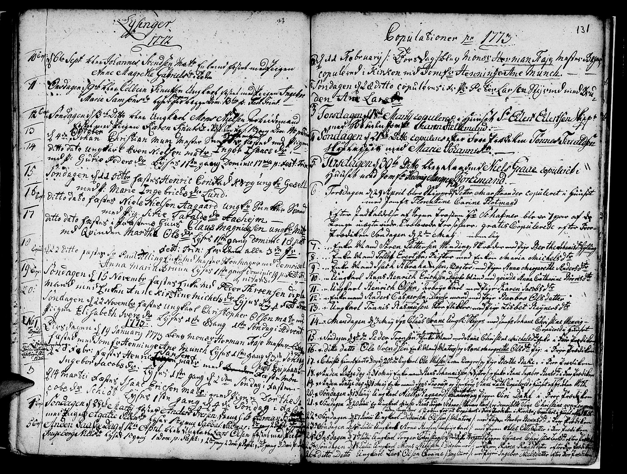 Nykirken Sokneprestembete, AV/SAB-A-77101/H/Haa/L0007: Parish register (official) no. A 7, 1719-1781, p. 131