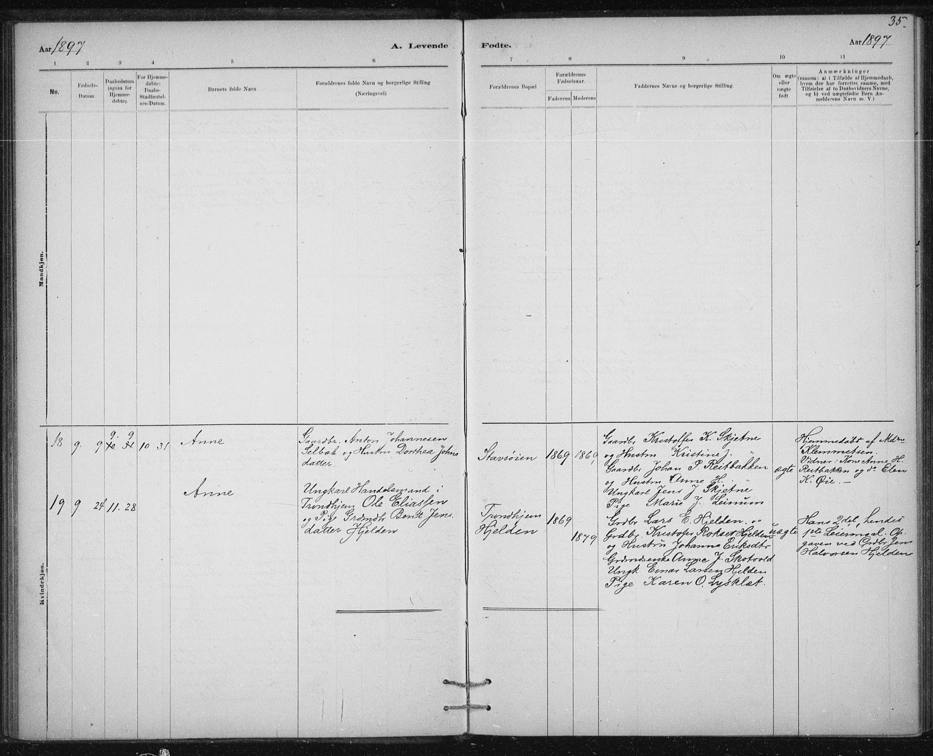 Ministerialprotokoller, klokkerbøker og fødselsregistre - Sør-Trøndelag, SAT/A-1456/613/L0392: Parish register (official) no. 613A01, 1887-1906, p. 35