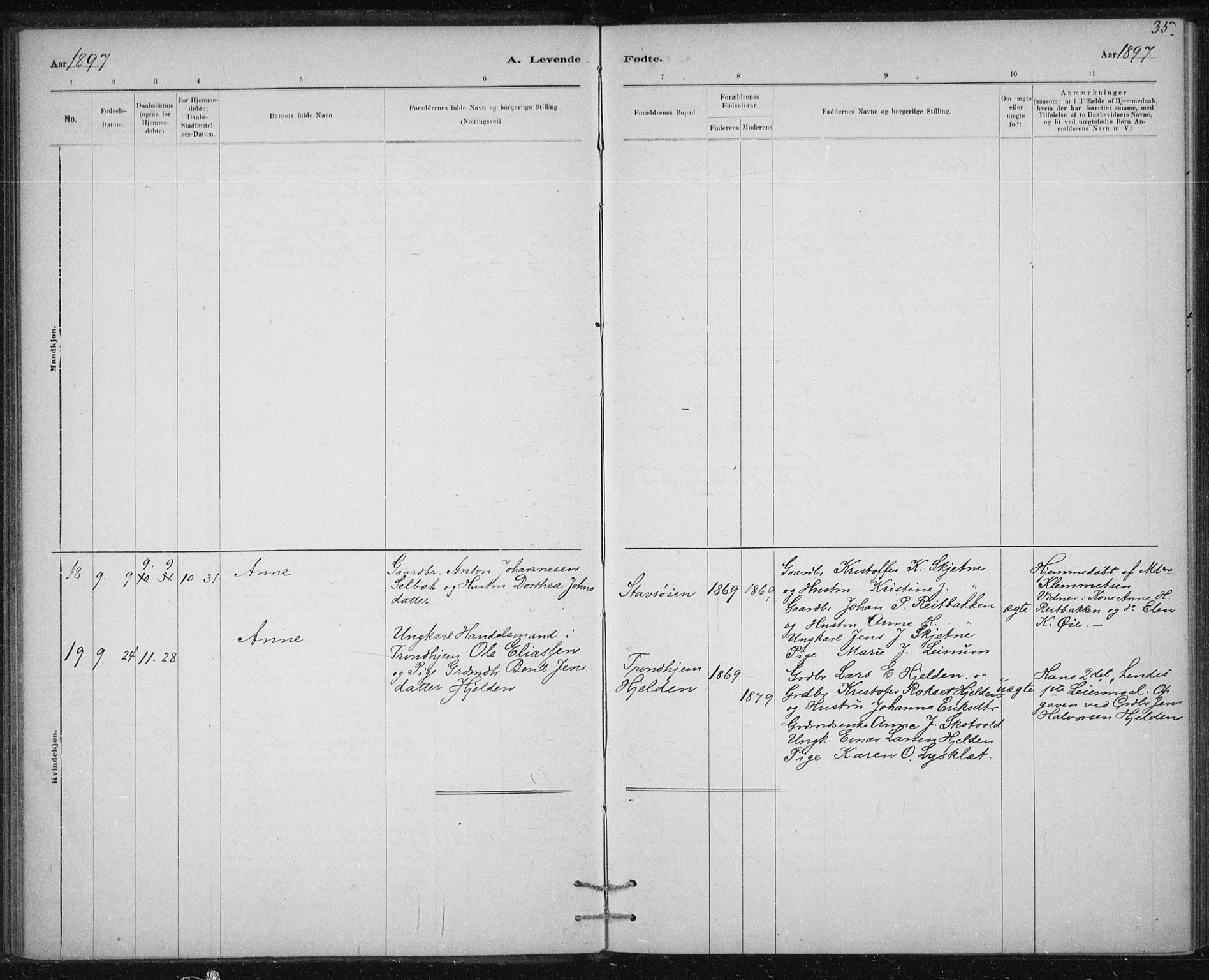 Ministerialprotokoller, klokkerbøker og fødselsregistre - Sør-Trøndelag, AV/SAT-A-1456/613/L0392: Parish register (official) no. 613A01, 1887-1906, p. 35