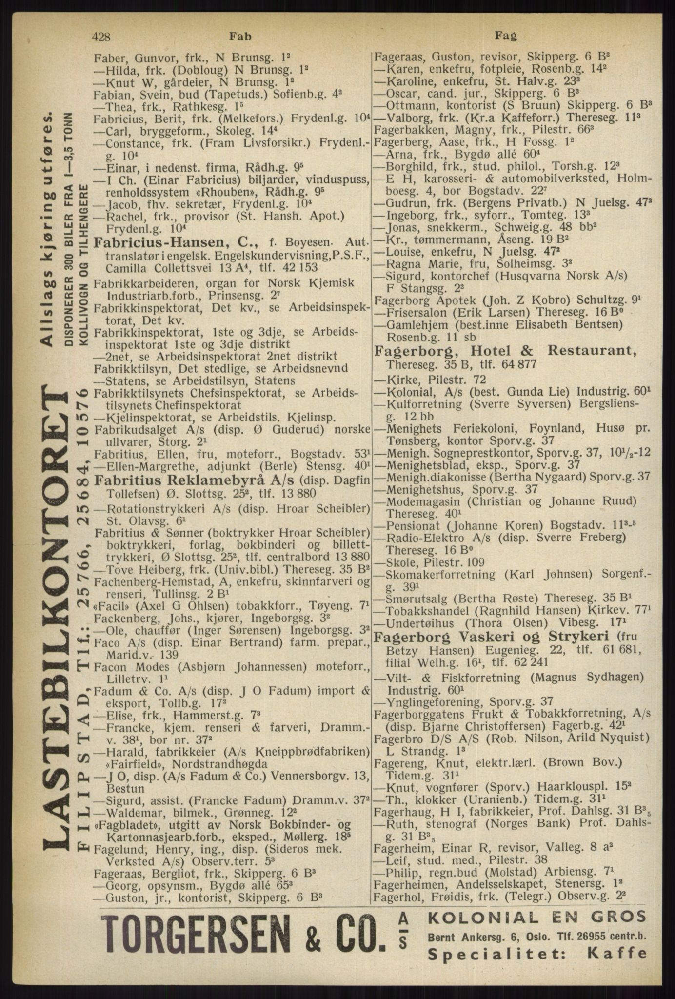 Kristiania/Oslo adressebok, PUBL/-, 1937, p. 428