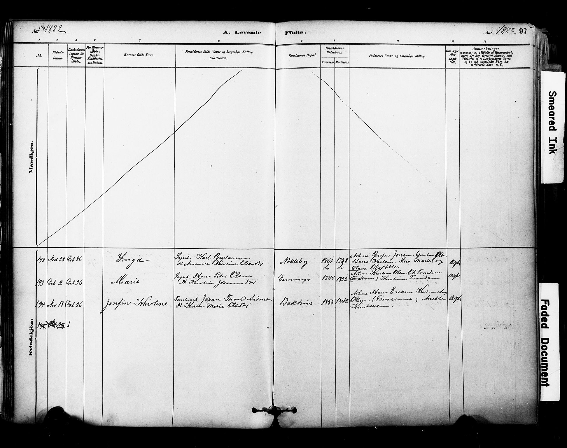 Glemmen prestekontor Kirkebøker, AV/SAO-A-10908/F/Fa/L0011: Parish register (official) no. 11, 1878-1917, p. 97