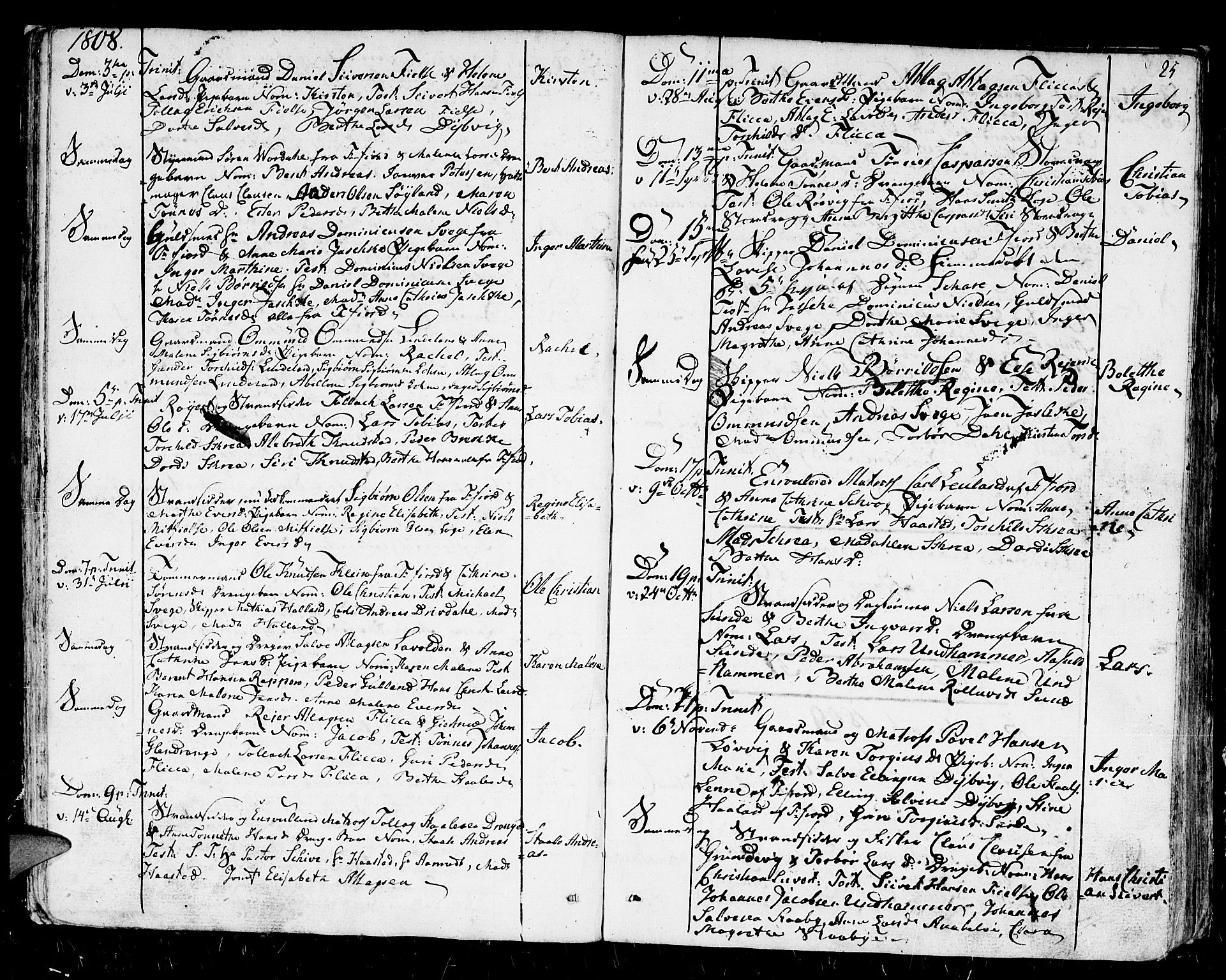 Flekkefjord sokneprestkontor, SAK/1111-0012/F/Fb/Fbc/L0002: Parish register (copy) no. B 2, 1801-1816, p. 25