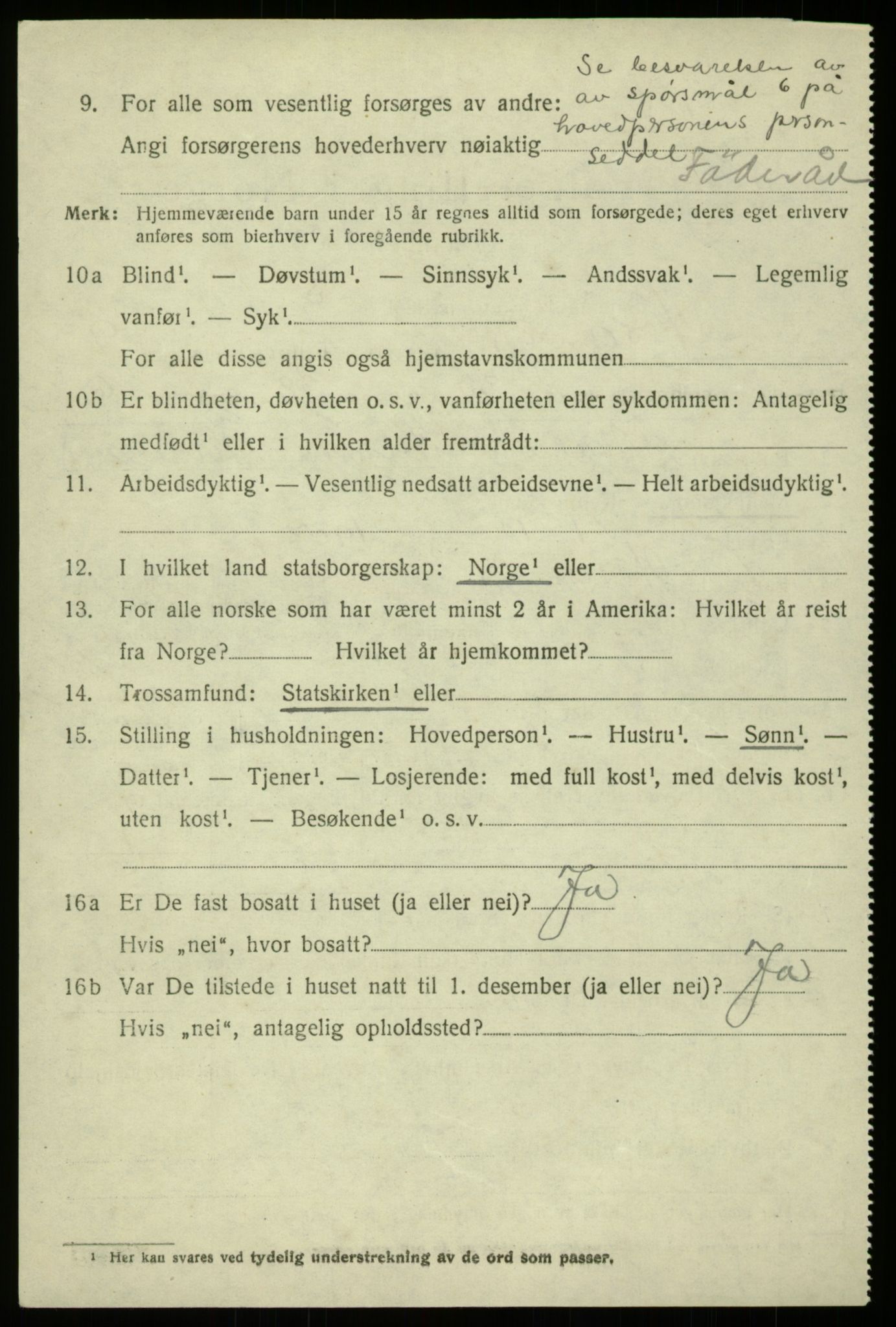 SAB, 1920 census for Hosanger, 1920, p. 4174