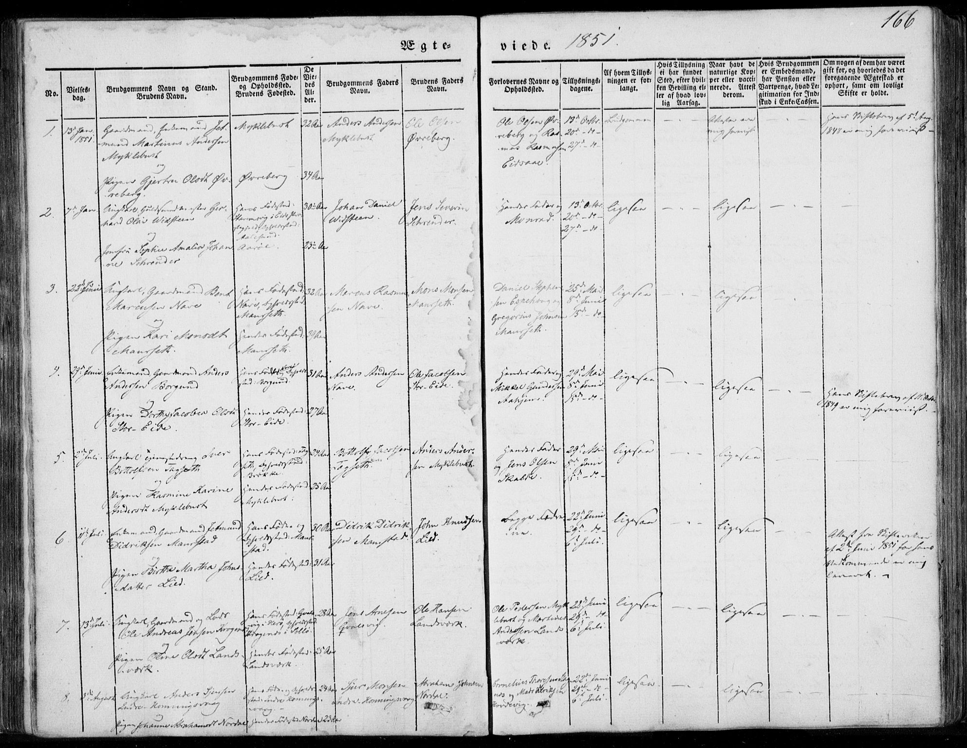 Ministerialprotokoller, klokkerbøker og fødselsregistre - Møre og Romsdal, AV/SAT-A-1454/501/L0006: Parish register (official) no. 501A06, 1844-1868, p. 166