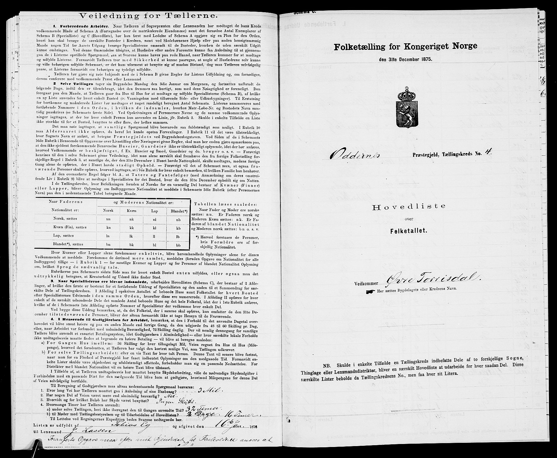 SAK, 1875 census for 1012P Oddernes, 1875, p. 39